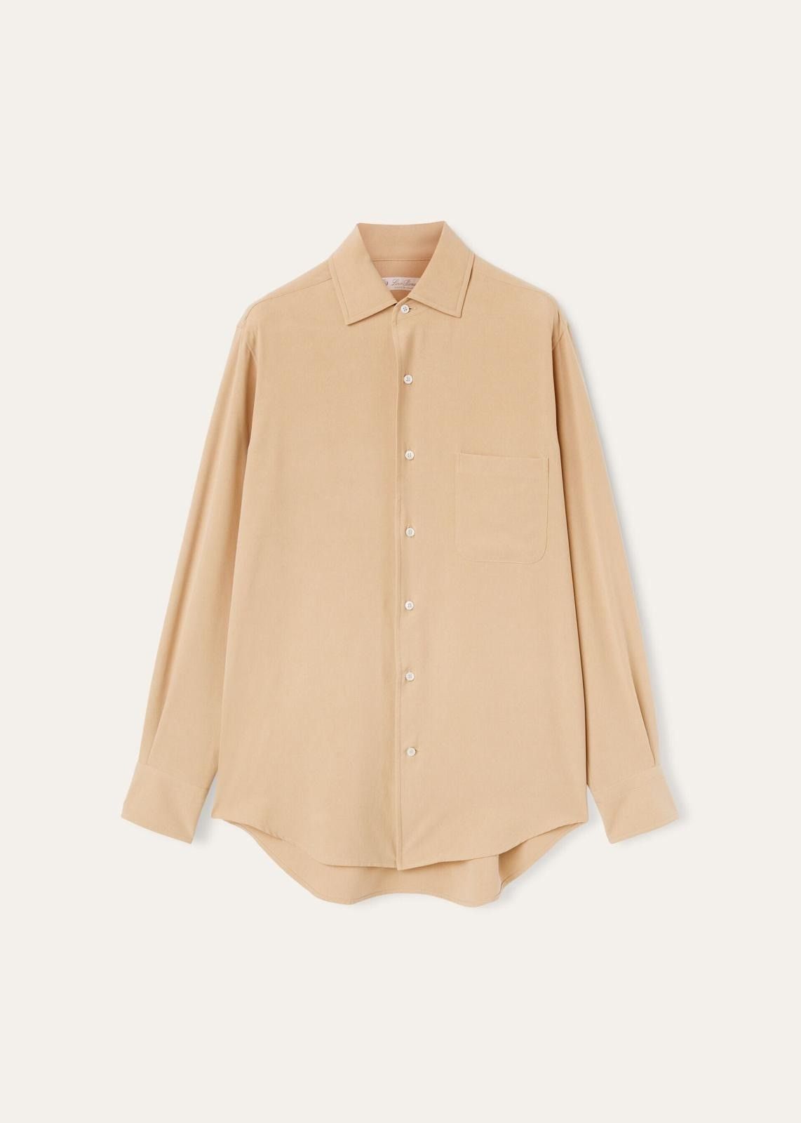 Loro Piana o1srvl11e0725 FAO0500 Silk André Shirt in Beige Size XS / US 0-2 / IT 36-38 - 1 Thumbnail