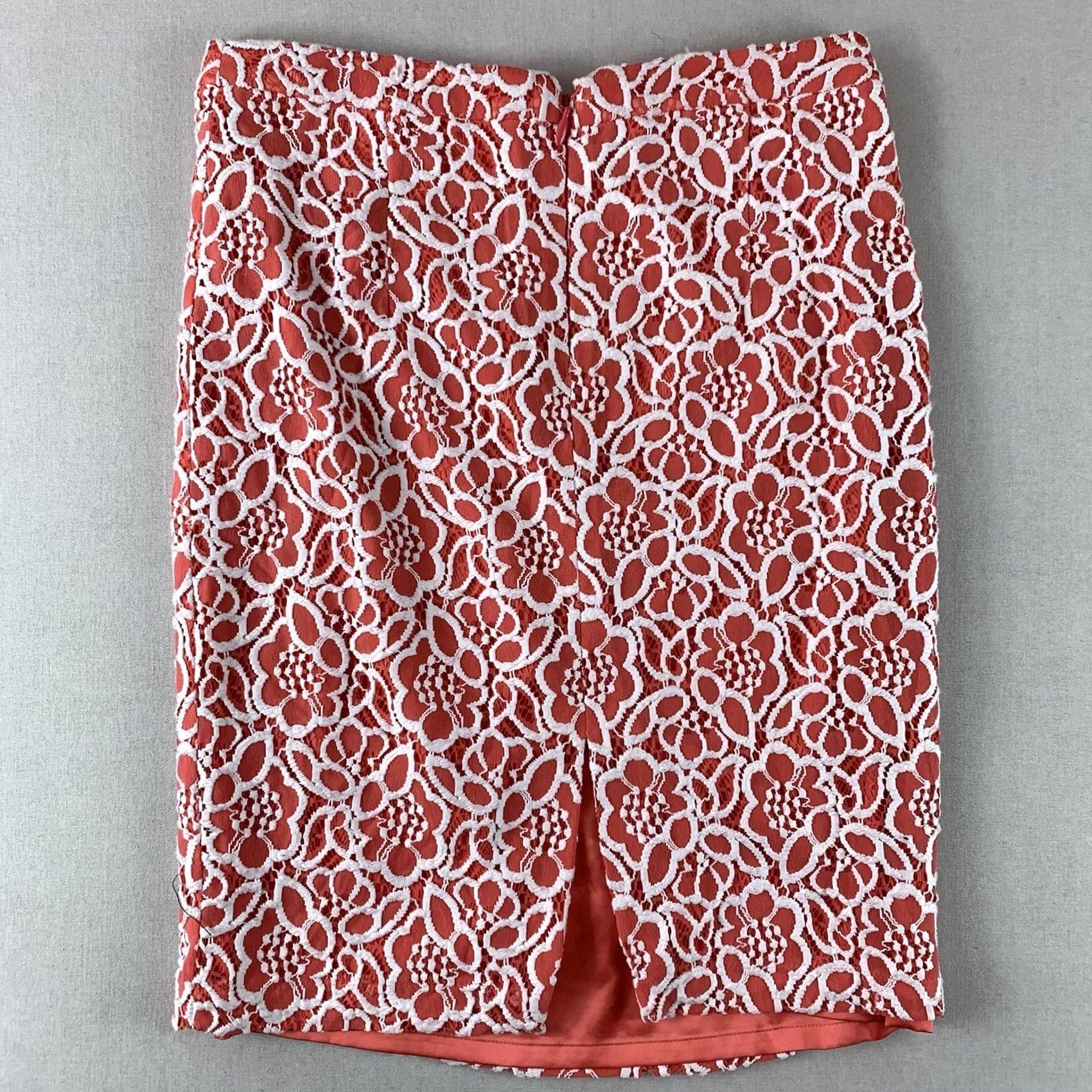 Pinko EVA MENDES Skirt Womens Size 10 Pink Coral White Laced Floral Size 32" / US 10 / IT 46 - 2 Thumbnail