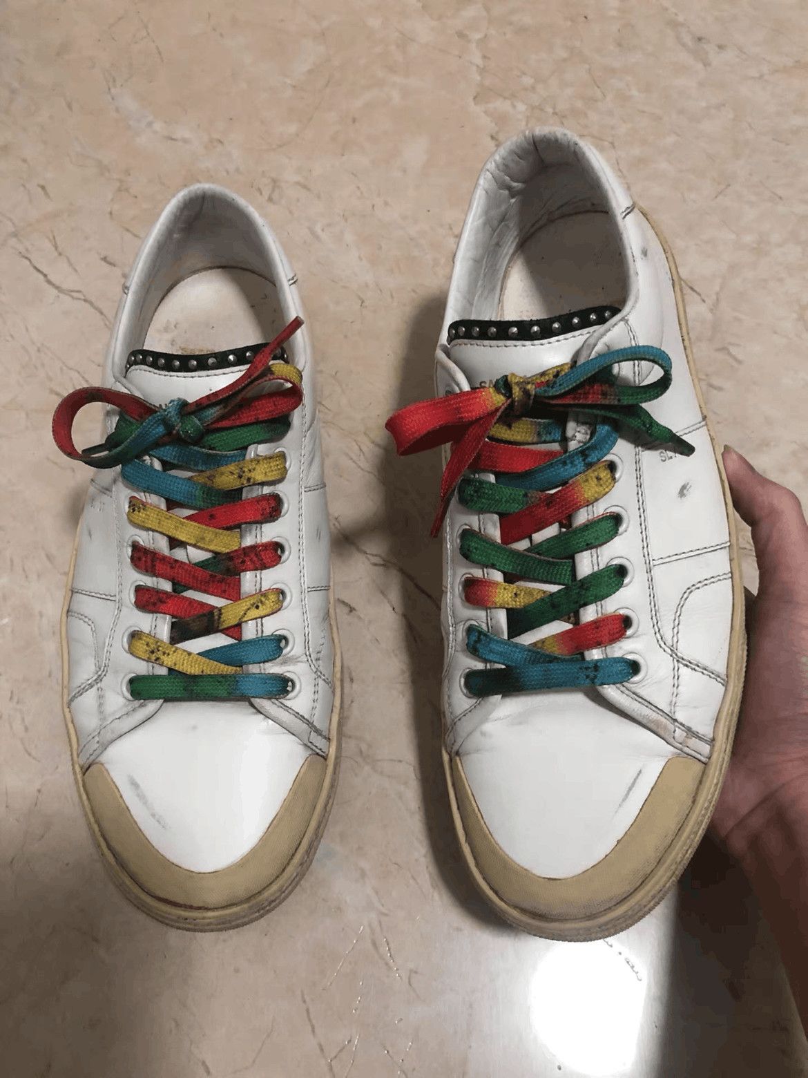 Saint Laurent Paris Sz 42 Saint Laurent Paris by Hedi 16SS Rainbow Lace Sneaker Size US 9 / EU 42 - 1 Thumbnail