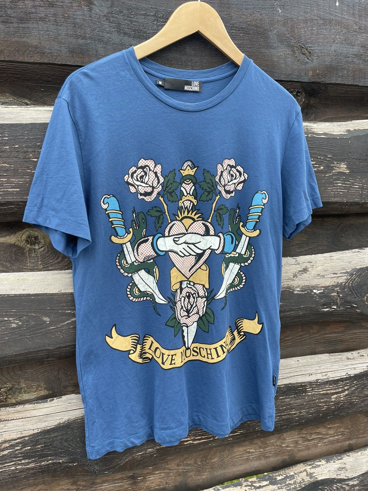 Ed Hardy × Moschino Love Moschino ed hardy style blue print t-shirt Size US M / EU 48-50 / 2 - 3 Thumbnail