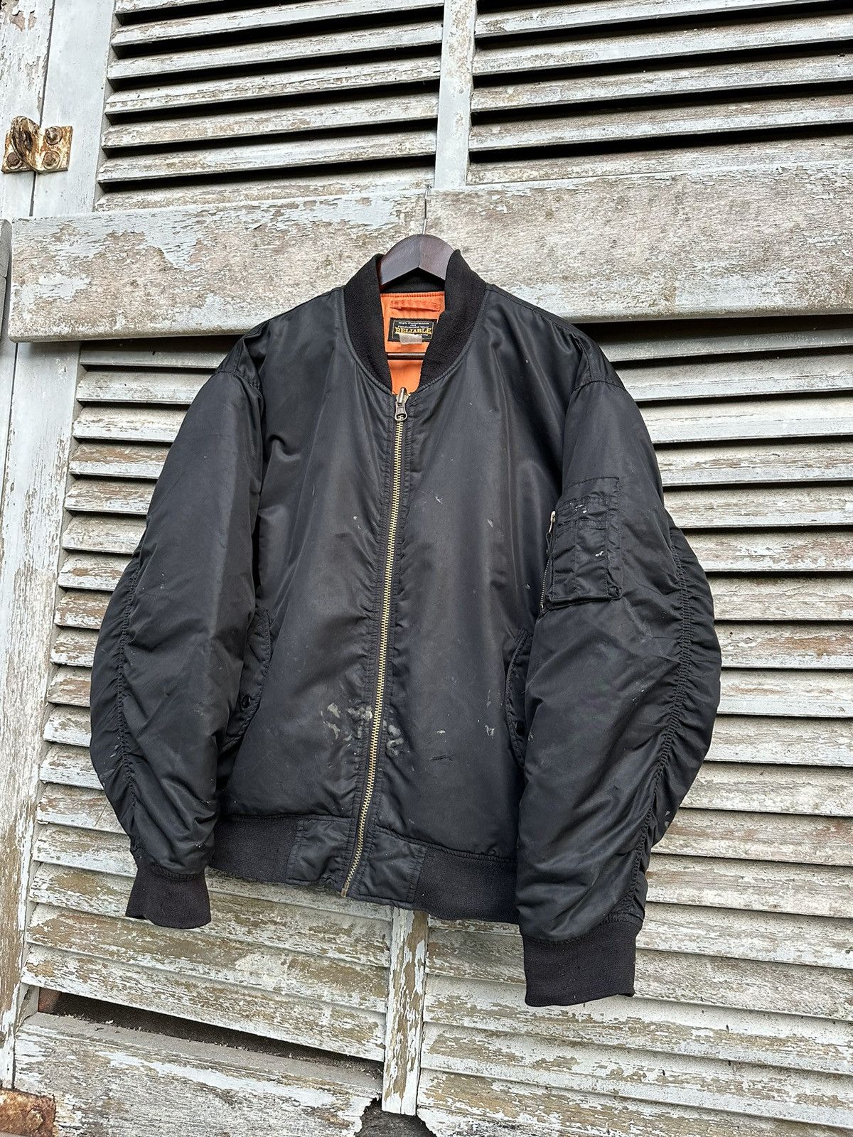 Vintage 🪖Vintage THRASHED MA-1 Man Intermediate Bomber Jacket Size US L / EU 52-54 / 3 - 4 Thumbnail