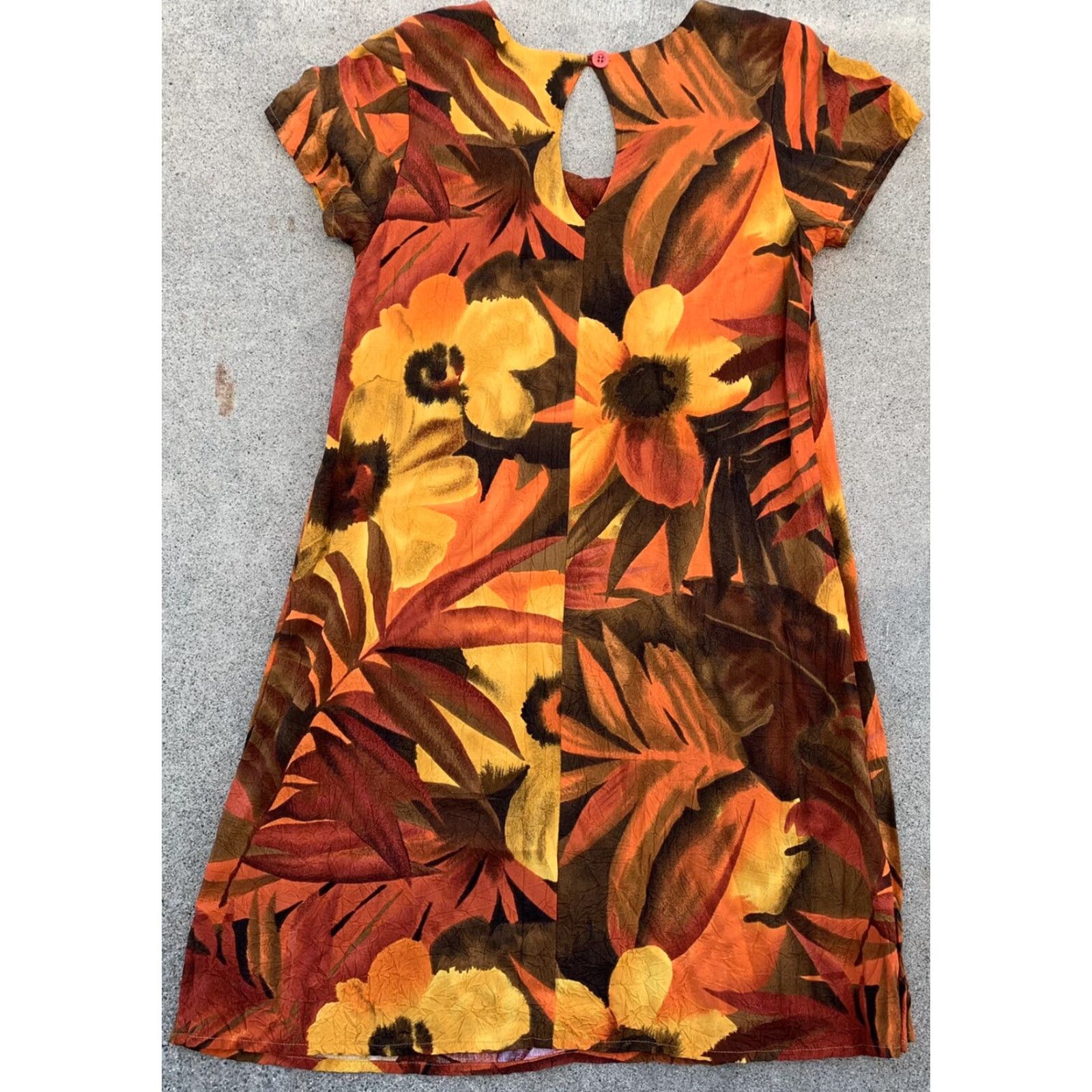 Jams World VINTAGE Jama World Hula Moon dress W398-GOLD S Gold USA HAWAII Womens Small 100% rayon Pullover Size S / US 4 / IT 40 - 5 Thumbnail