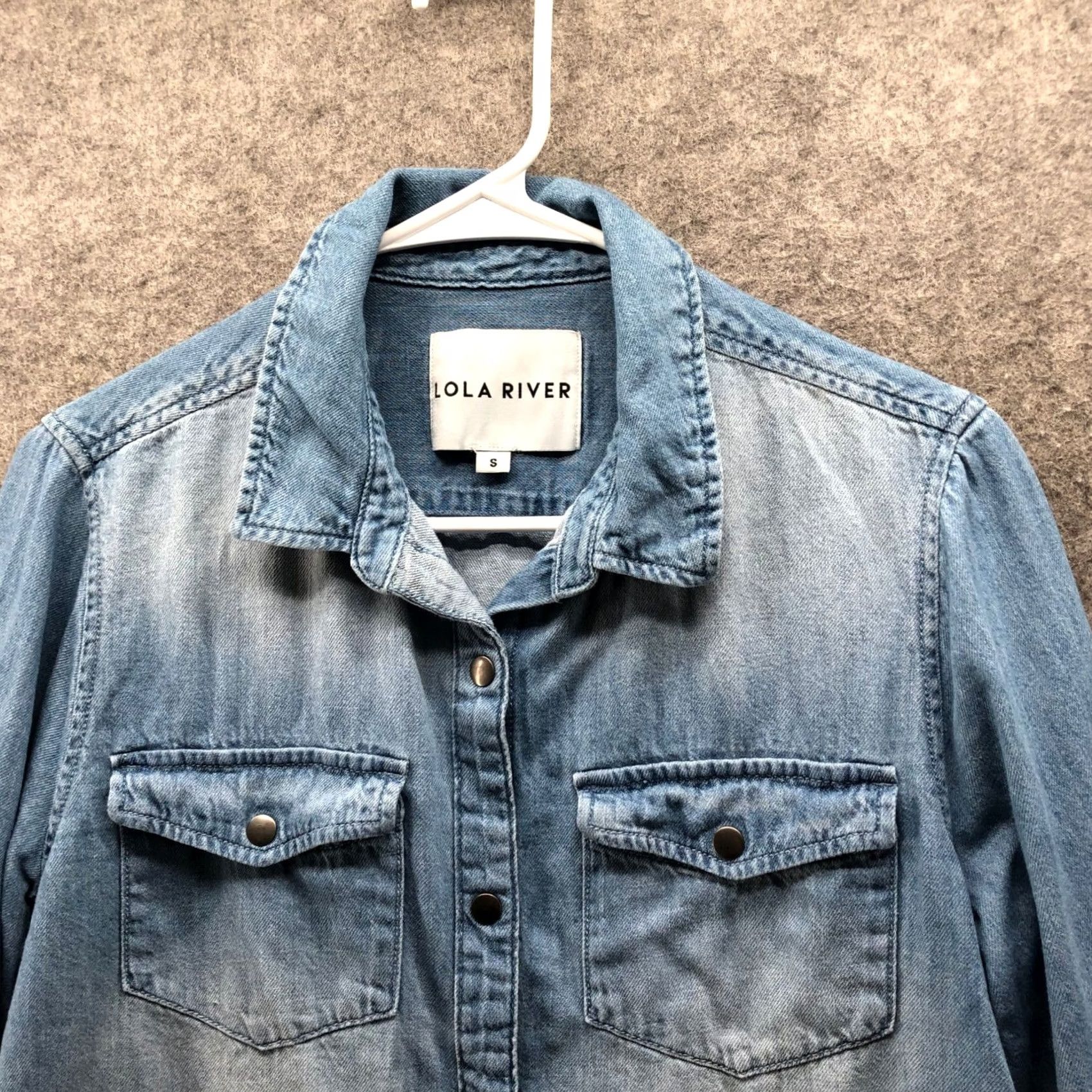 Vintage VINTAGE Lola River Chambray Long Sleeve Shirt Womens S Blue Snap Button Western Size S / US 4 / IT 40 - 3 Thumbnail