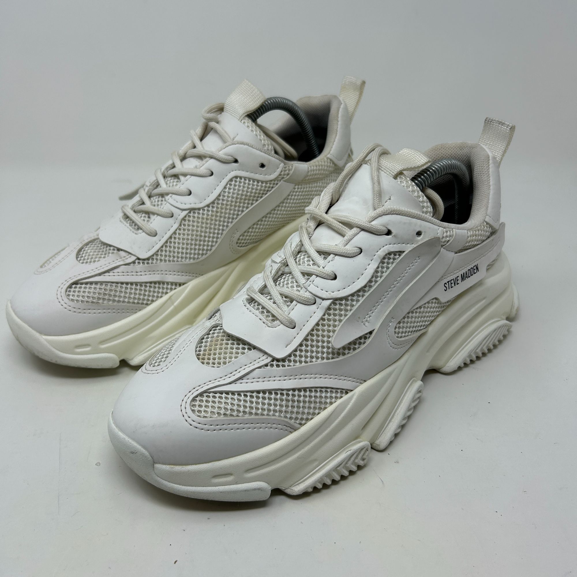 Steve Madden Steve Madden Possession White Womens 11M Chunky Retro Casual Size US 11 / IT 41 - 6 Thumbnail