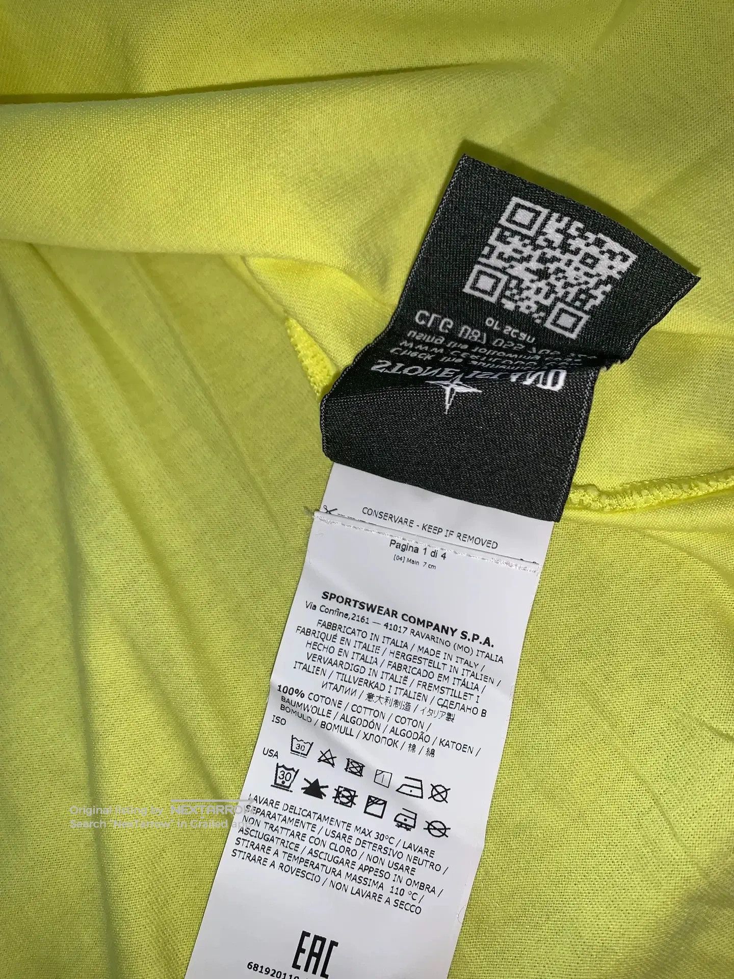 Stone Island Shadow Ss Tee 2XL Last One Soft Fabric Bargain in Yellow, Men's (Size Xxl) — image 4 of 5