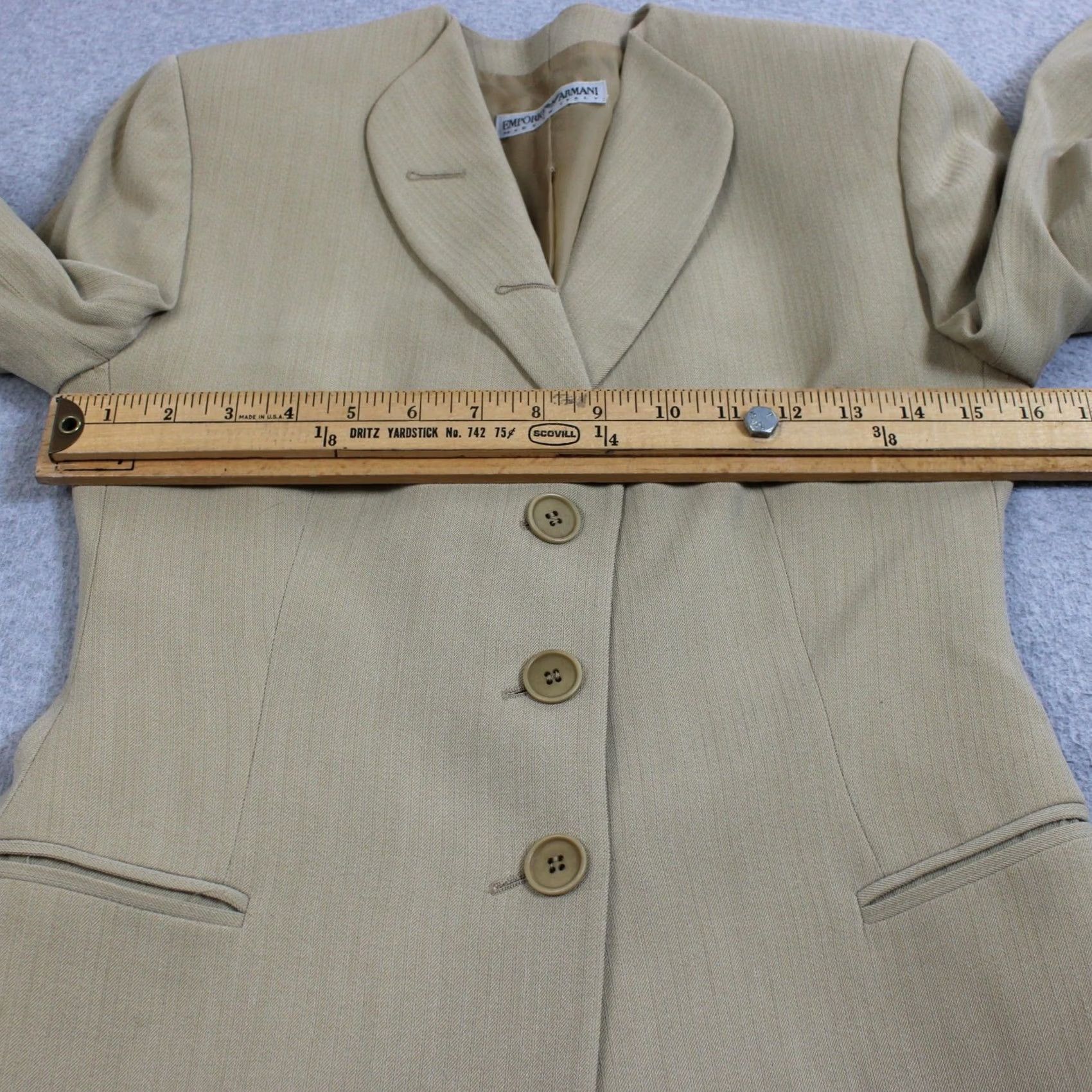 Emporio Armani Emporio Armani Jacket Womens 42 Beige Vintag Blazer Women Wool Blend Italy Quiet Luxury Size M / US 6-8 / IT 42-44 - 7 Thumbnail