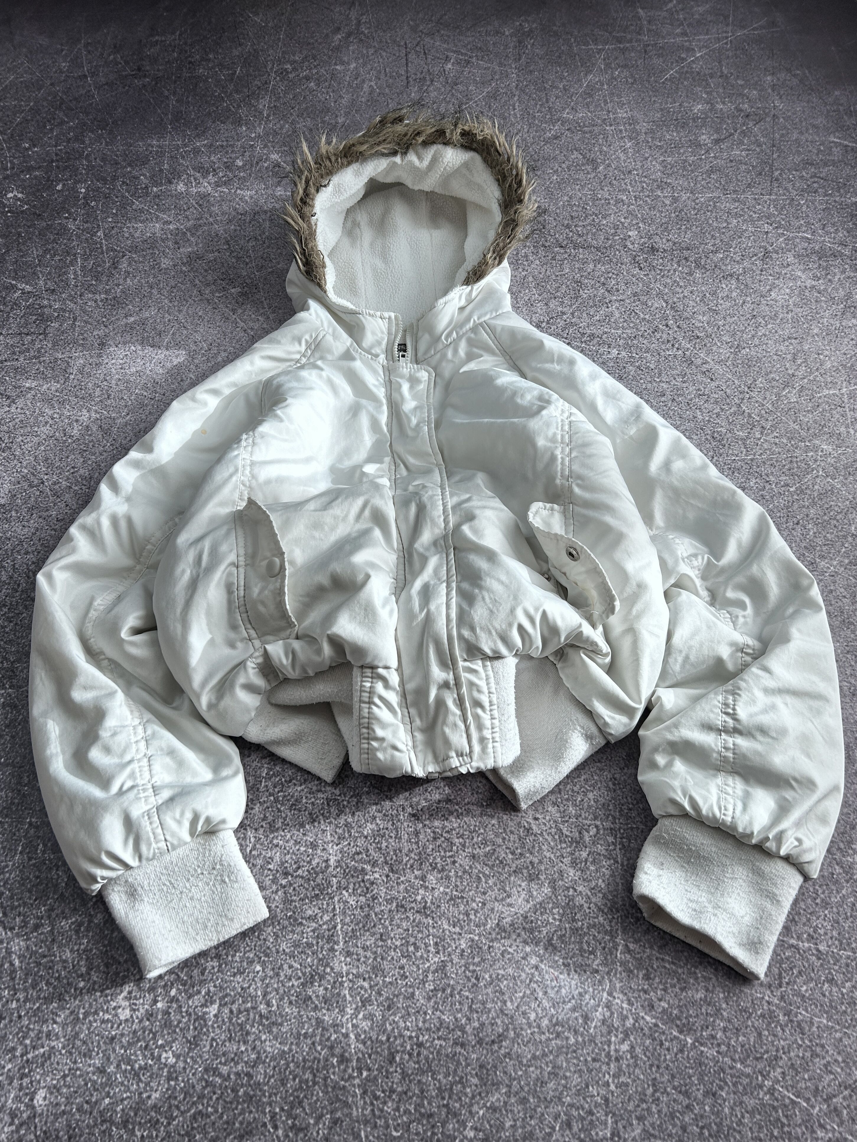Cropped If Six Was Nine Style Fur Mohair Hood Jacket 90s