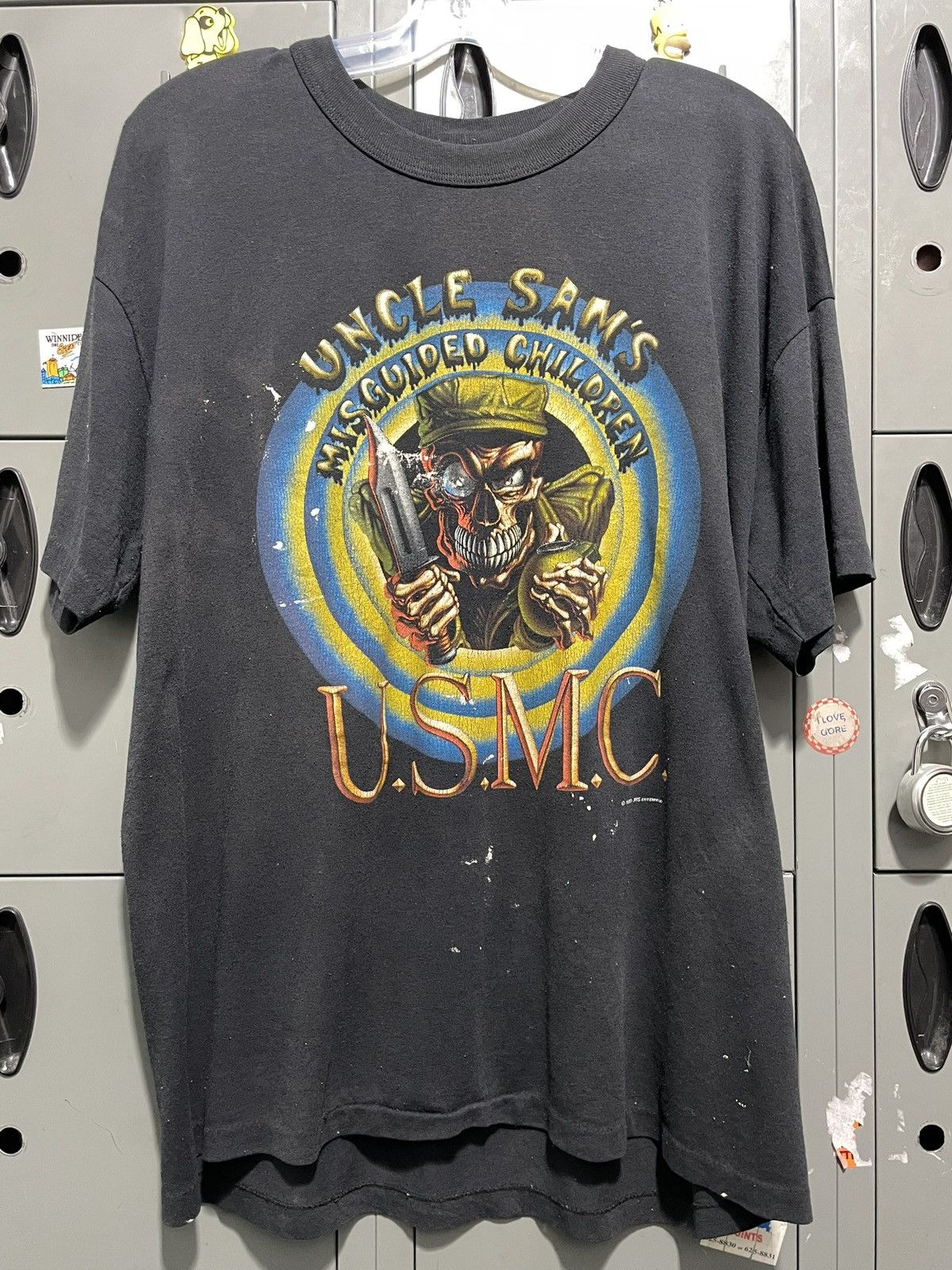 Vintage 1990 USMC Marines Uncle Sam Misguided Children Skull Art | Grailed