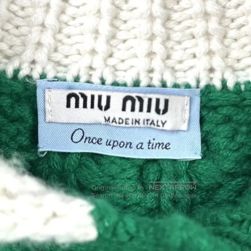 Miu Miu Miu Miu Green Wool Sweater with Cream Collar . Size S / US 4 / IT 40 - 4 Thumbnail