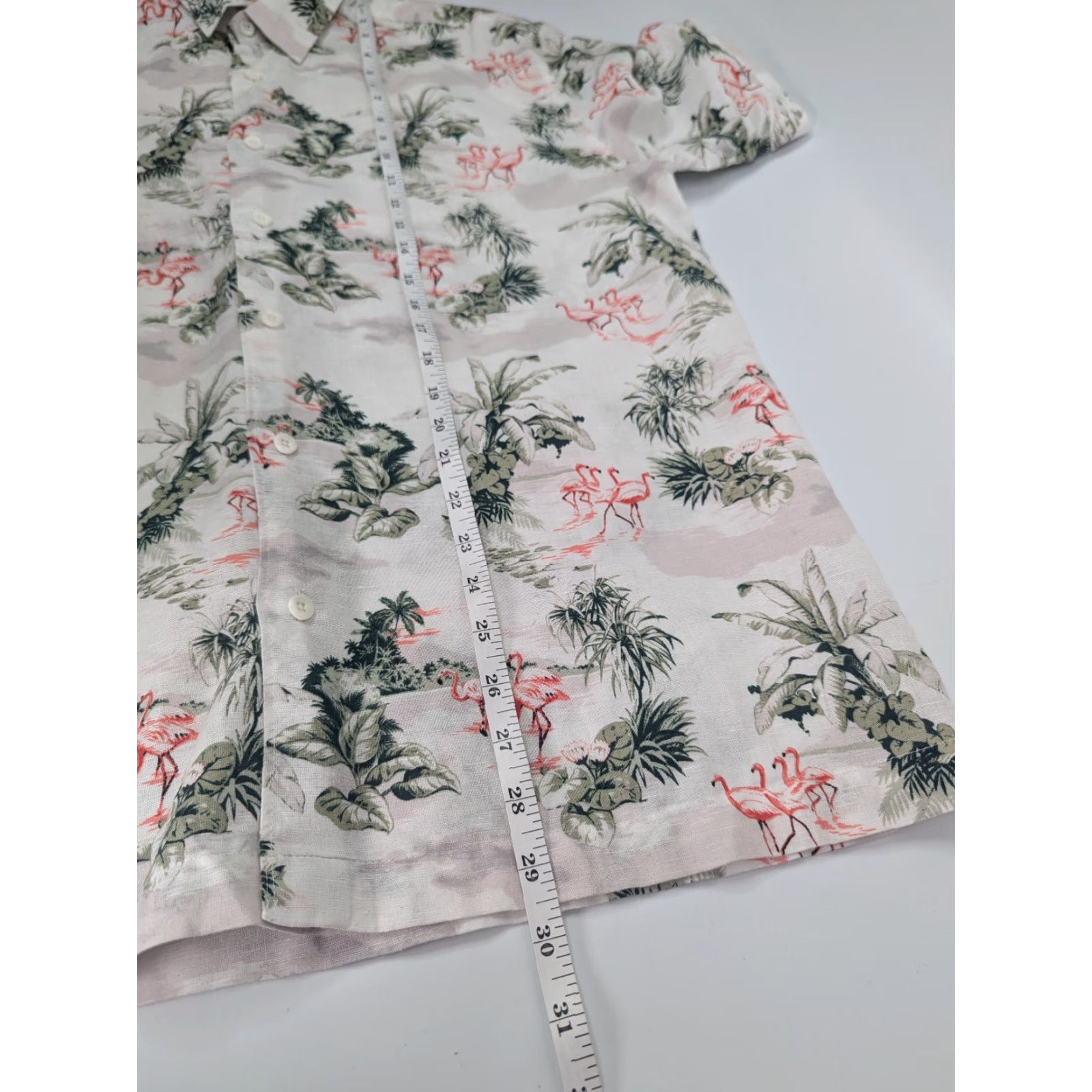 Vintage VINTAGE Havanera Hawaiian Flamingo Mens Size L Button-Up Linen Blend Short Sleeve Shirt Size US L / EU 52-54 / 3 - 4 Thumbnail