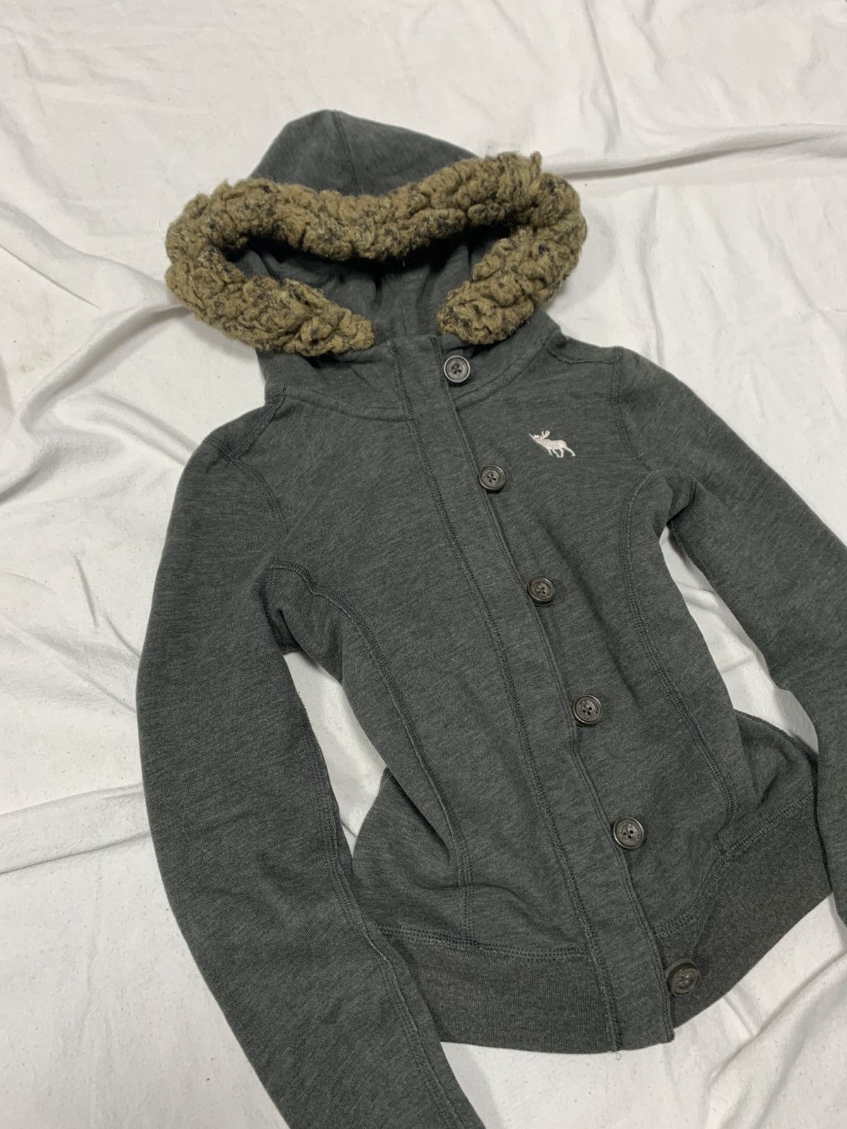 Abercrombie & Fitch × If Six Was Nine × Le Grande Bleu (L.G.B.) VINTAGE ABERCROMBIE FITCH FAUX FUR CROPPED ZIP HOODIE Size L / US 10 / IT 46 - 4 Thumbnail