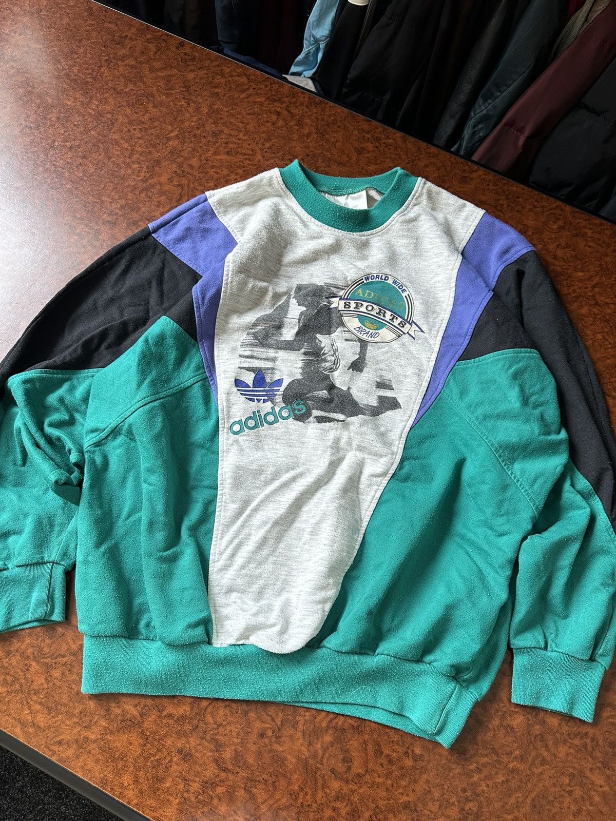 Adidas × Vintage 90s BOXY SWEATSHIRT ADIDAS BAGGY RUN TOUR OLYMPIC Size US L / EU 52-54 / 3 - 1 Thumbnail