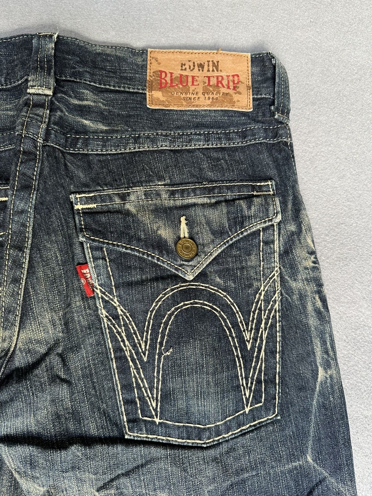 Japanese Brand FLARE Edwin Blue Trip Denim Size US 32 / EU 48 - 17 Thumbnail