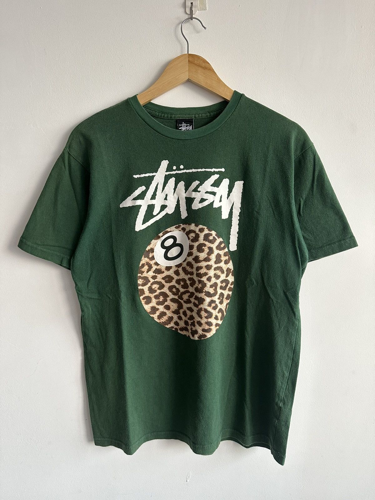 Pre-owned Stussy X Vintage Stussy 8 Ball Streetwear Tshirt In Green