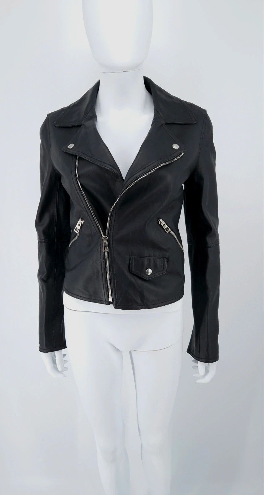 image of Loewe Nappa Lambskin Biker Jacket in Black, Women's (Size XS)