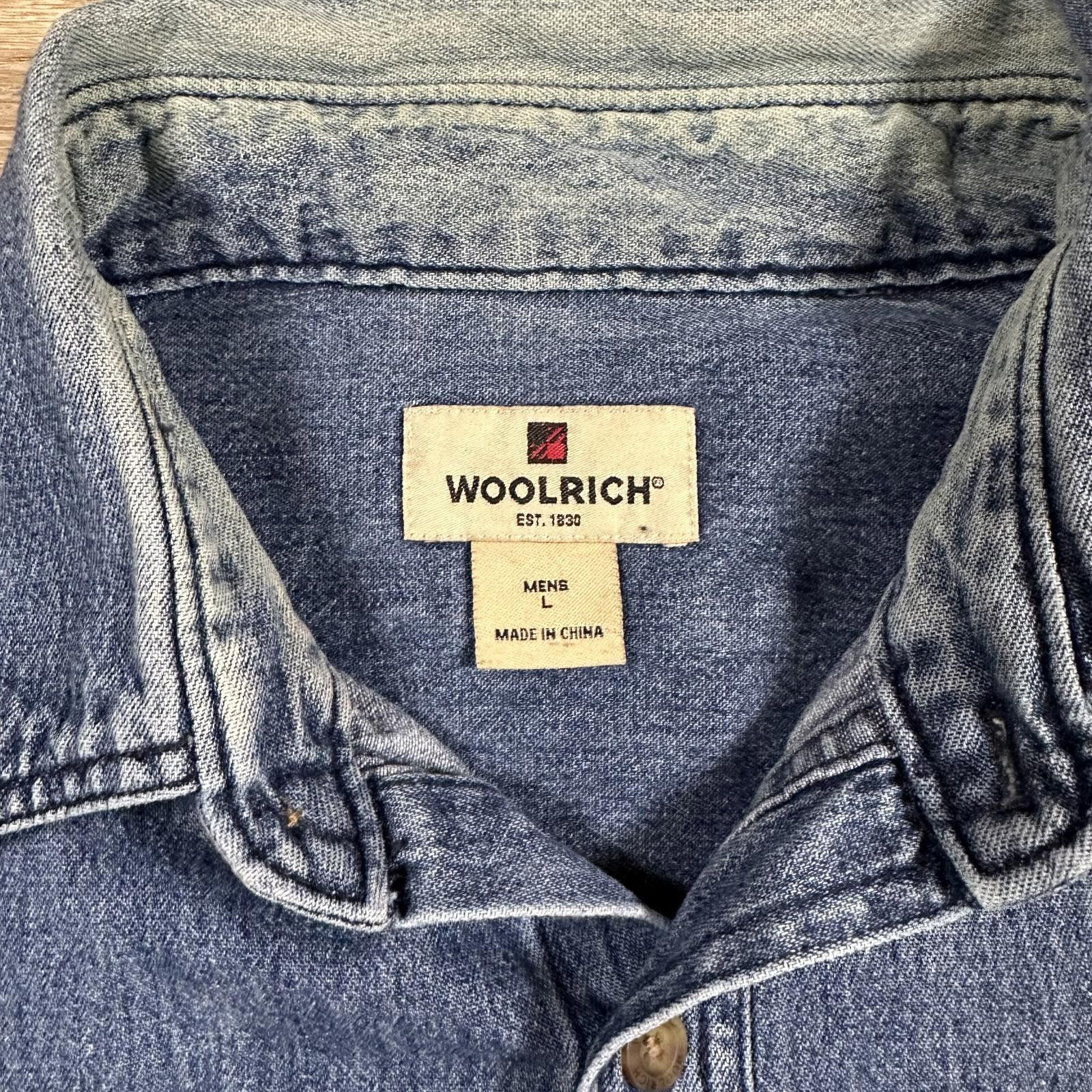 Woolrich Woolen Mills Woolrich Men's Denim Jacket Large Blue Vintage Size US L / EU 52-54 / 3 - 4 Thumbnail