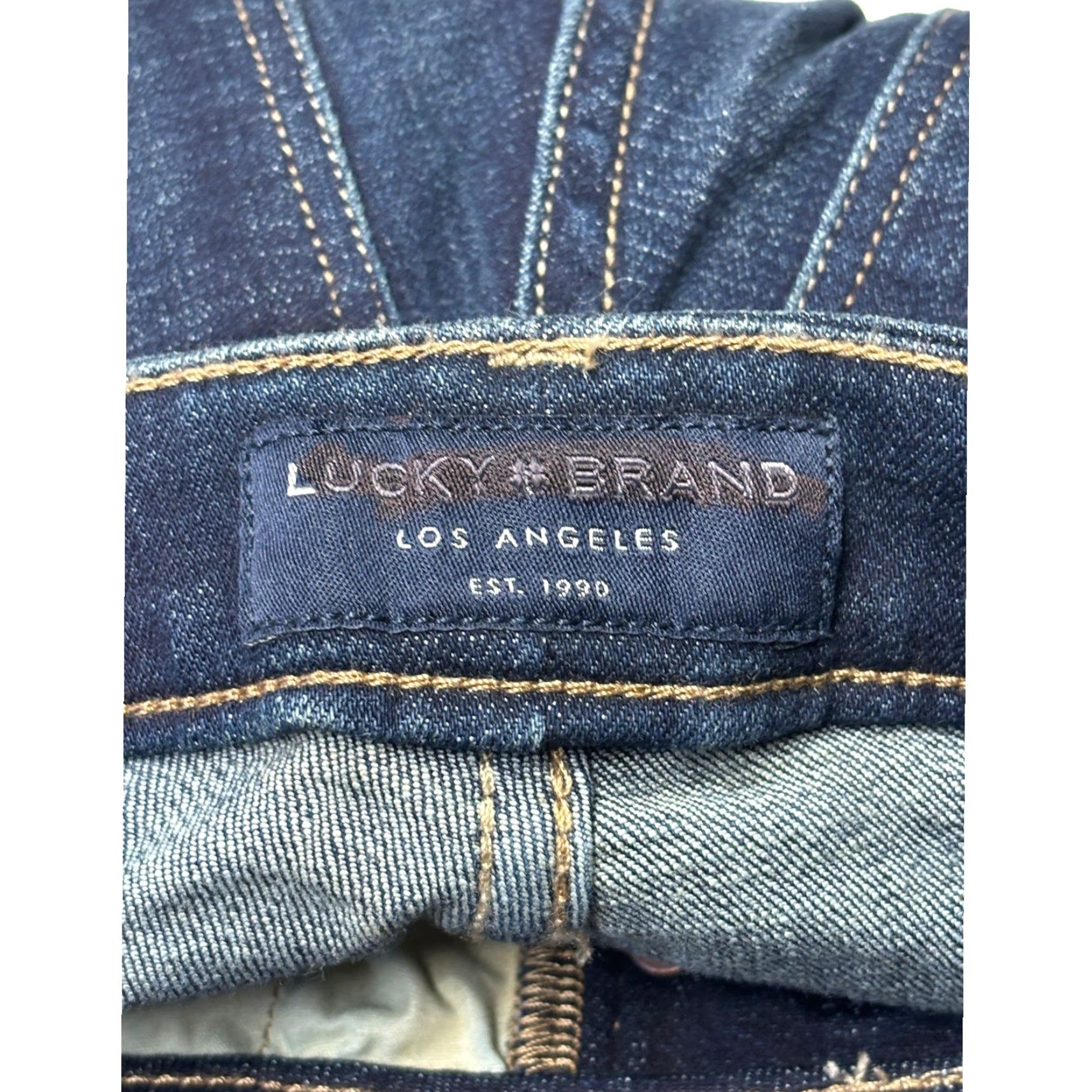 Lucky Brand Lucky Brand Ava Mid Rise Skinny Jeans Dark Wash Womens 00/24 L27 Jeans Beige? (Note: final text removed; please replace with final). Size 42" / US 20 - 5 Thumbnail