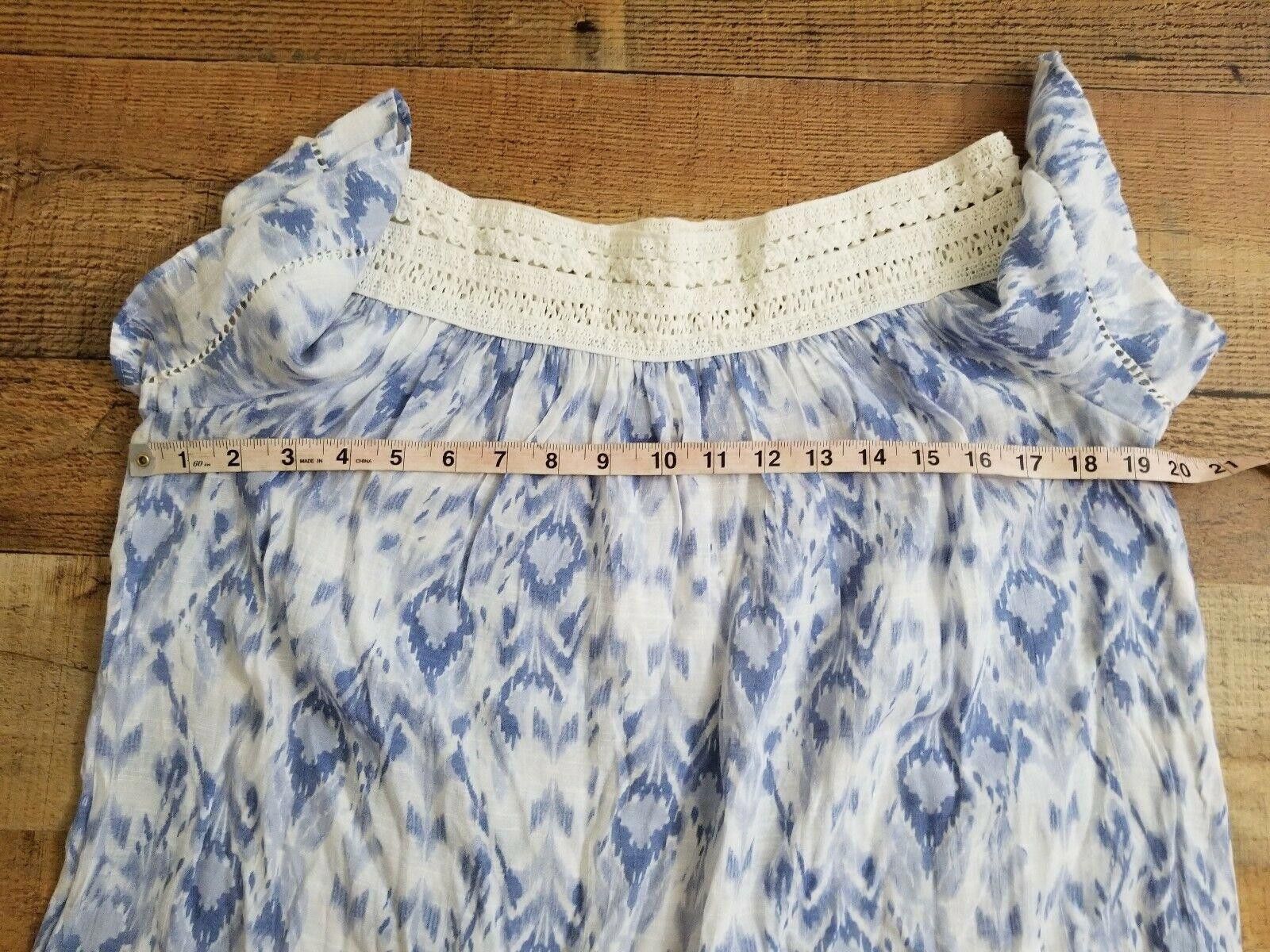 Designer Westbound Petites Top medium Blue White Off The Shoulder Size M / US 6-8 / IT 42-44 - 4 Thumbnail