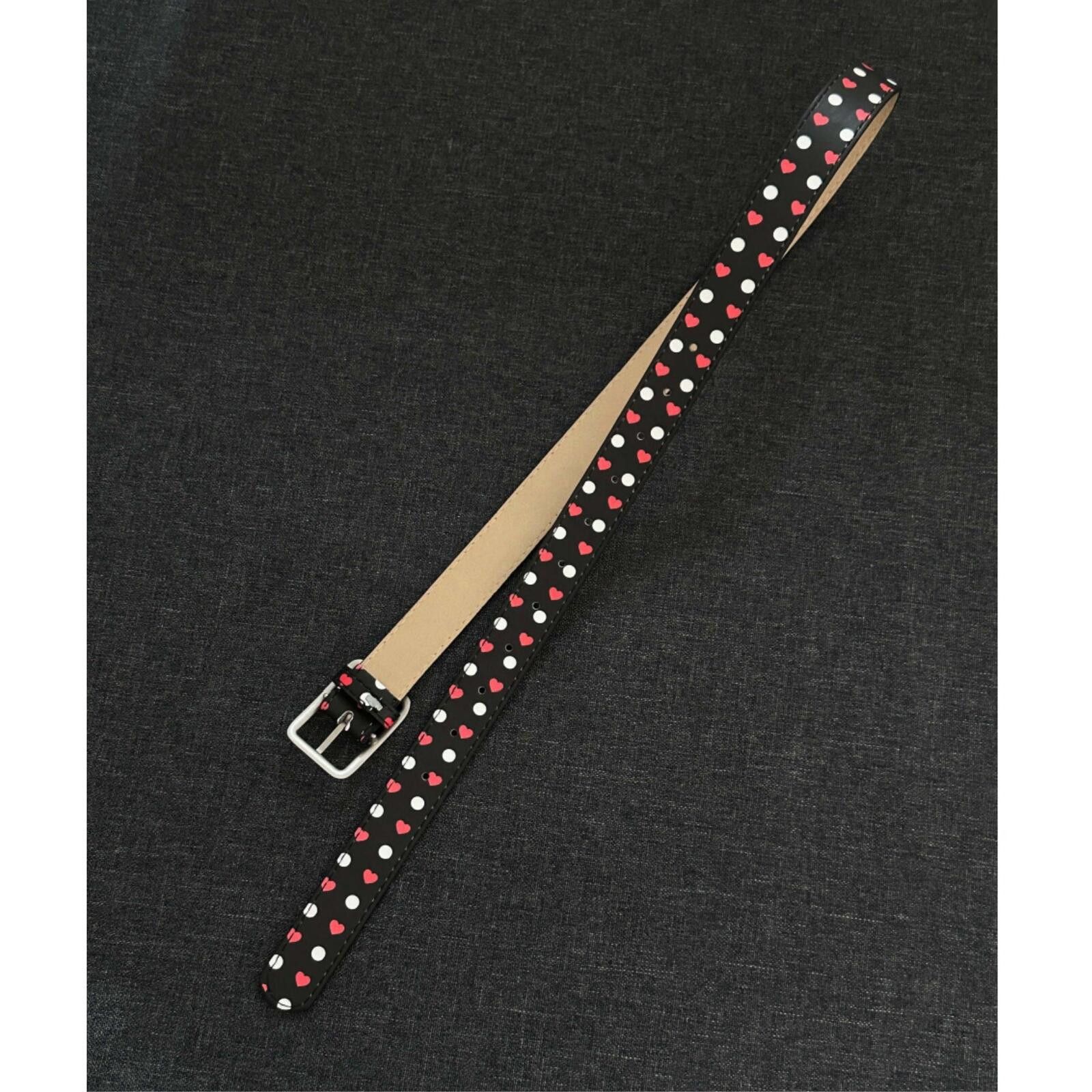 Other Polka Dot Heart Print Belt | Red White Y2K Sweet Street Size ONE SIZE - 2 Thumbnail