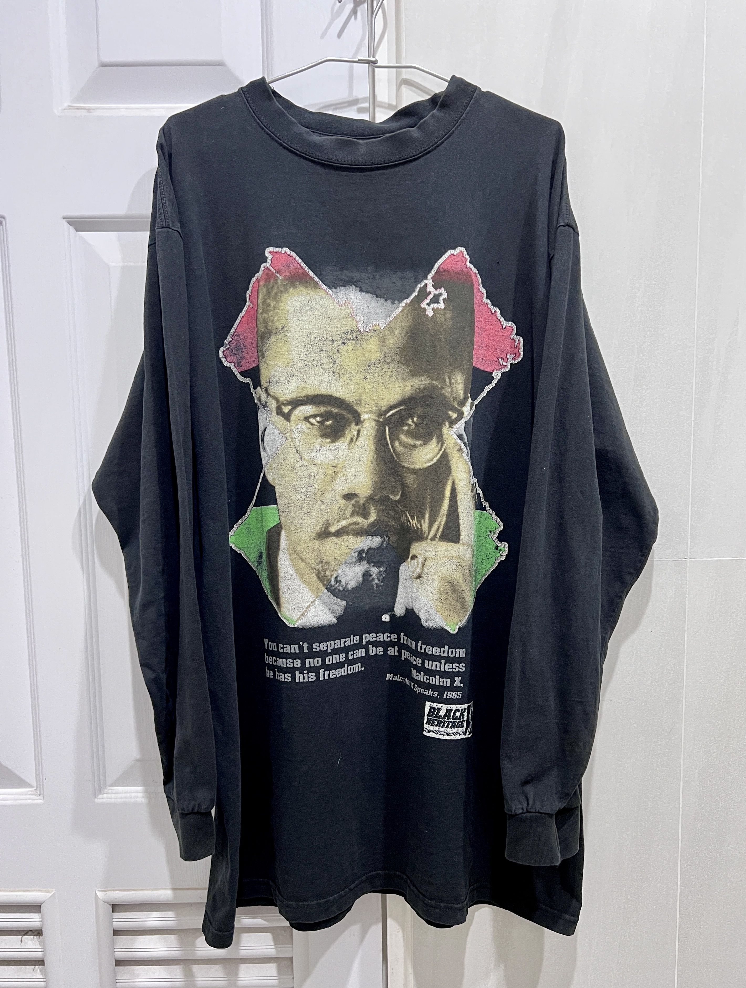Rap Tees Vintage Y2K Malcolm X Black history heritage Tee XL Faded Size US XL / EU 56 / 4 - 3 Thumbnail