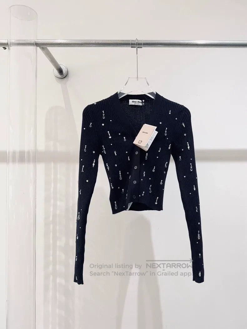 Miu Miu Miu Miu 38 Spring and summer diamond cardigan Size M / US 6-8 / IT 42-44 - 1 Thumbnail