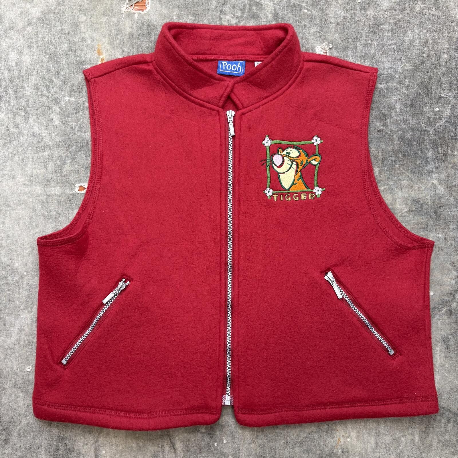 Disney Vintage 90s Disney Embroidered Tigger Fleece Full Zip Vest Size M / US 6-8 / IT 42-44 - 1 Thumbnail