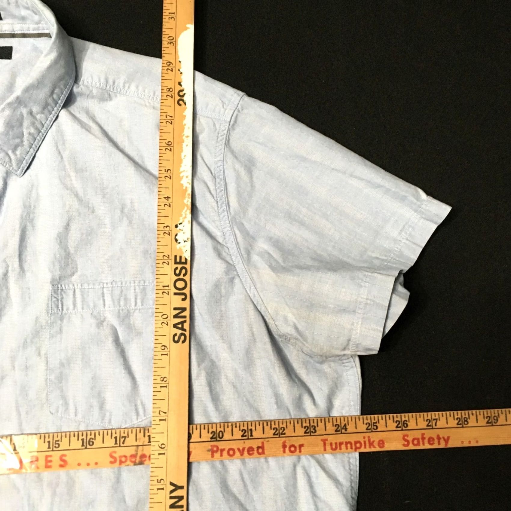 Vintage Marc Anthony Storm Blue Slim Fit Button-Up Shirt XXL light blue Blue Solid Short Sleeve Button-Up Mens Shirt XXL Size US XXL / EU 58 / 5 - 3 Thumbnail