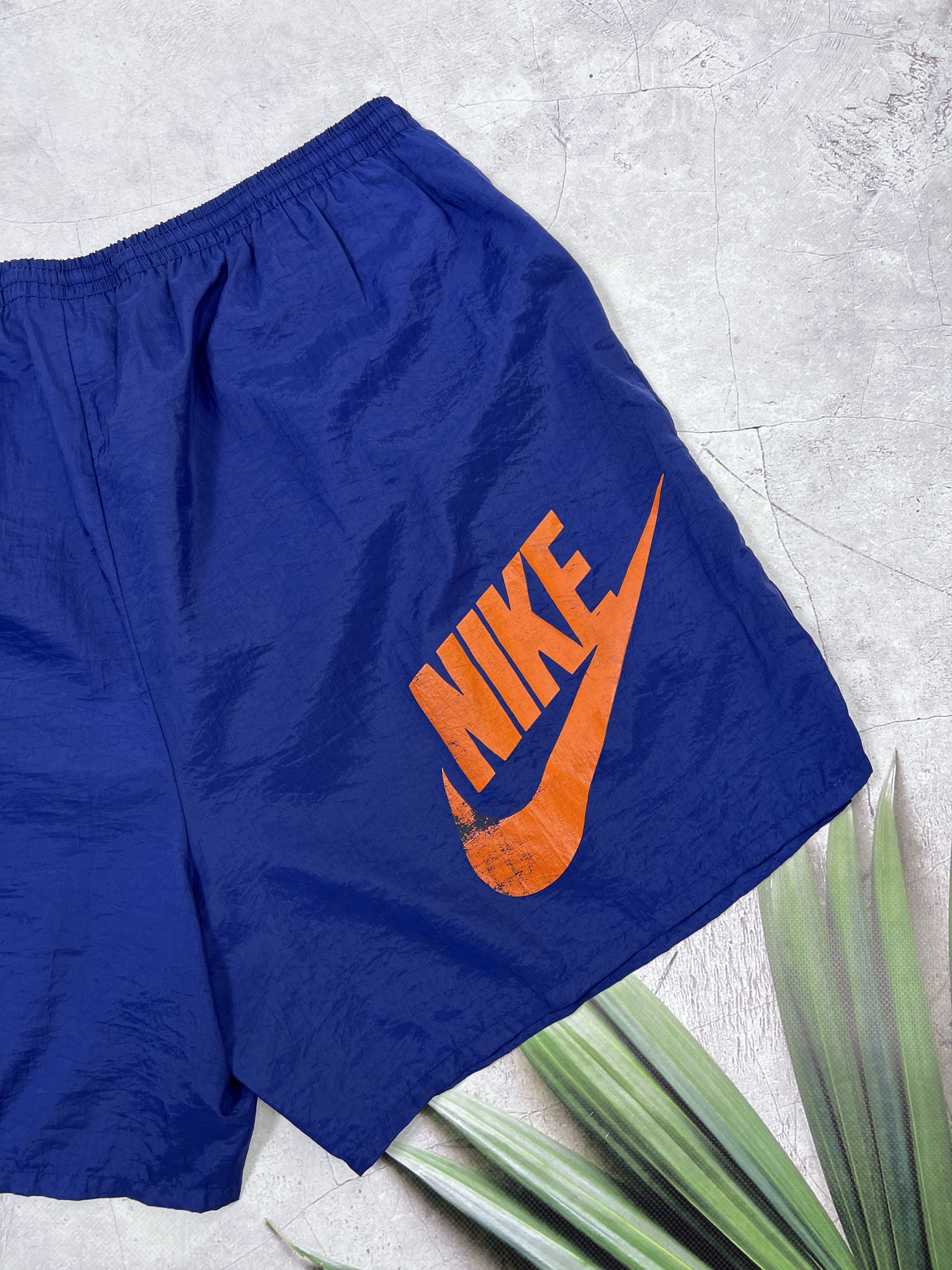 Nike × Vintage Vintage Nike Shorts Swoosh Logo Dark Blue Size US 36 / EU 52 - 11 Thumbnail