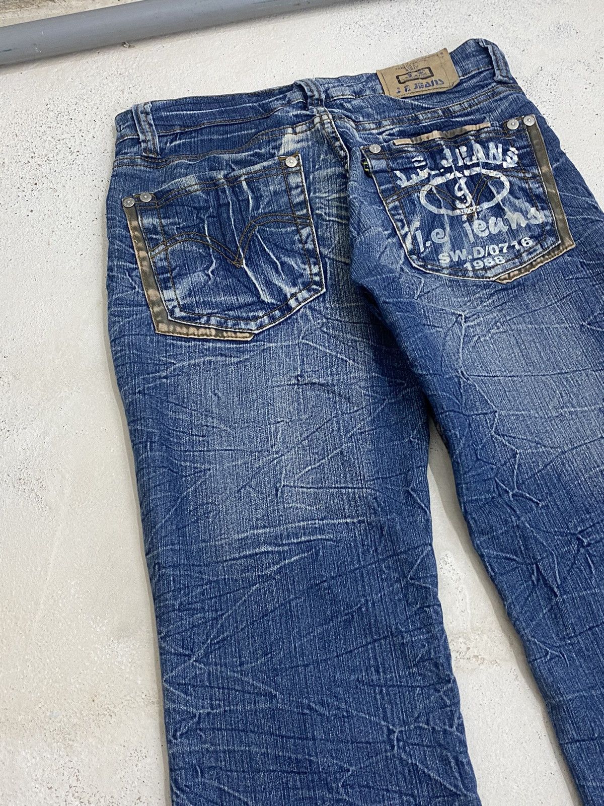If Six Was Nine × Japanese Brand Flare Je Classic Jean Sw.d 07 Blue Way Whisker Honeycomb Sty Size US 29 - 13 Thumbnail