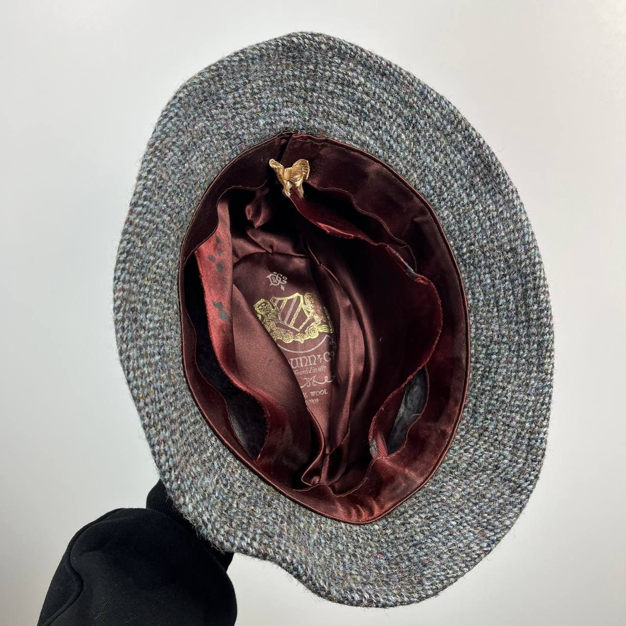 Harris Tweed Harris Tweed Grey Wool Vintage Hat Bowler Roll Brim Size ONE SIZE - 5 Thumbnail