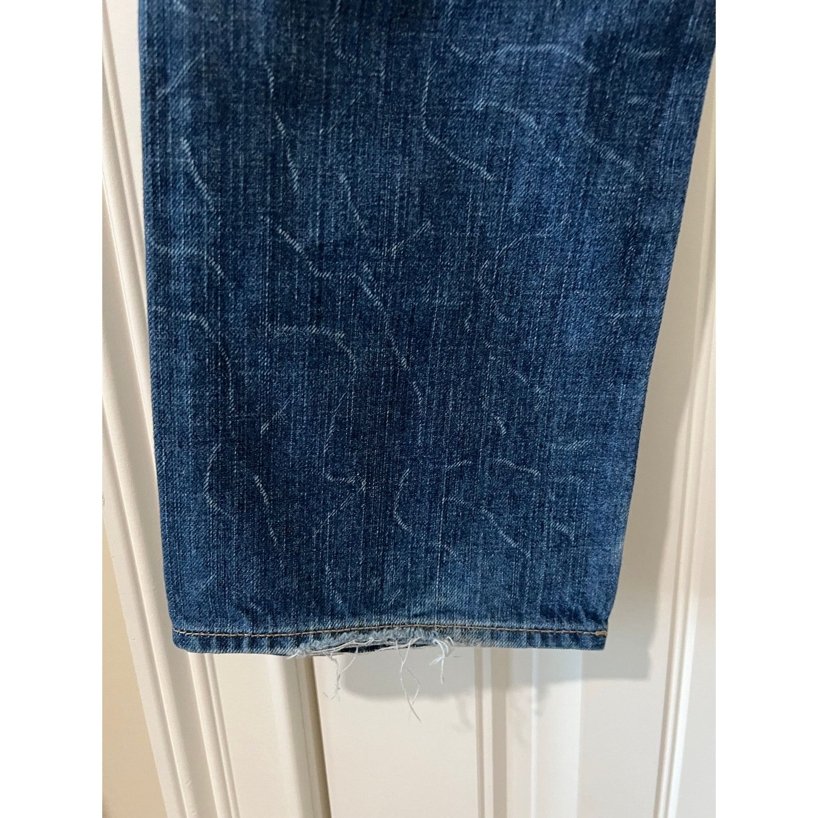 Guess Mens Jeans 31 x 32 Lincoln Slim Straight Leg Faded Whiskered Size US 31 - 12 Thumbnail