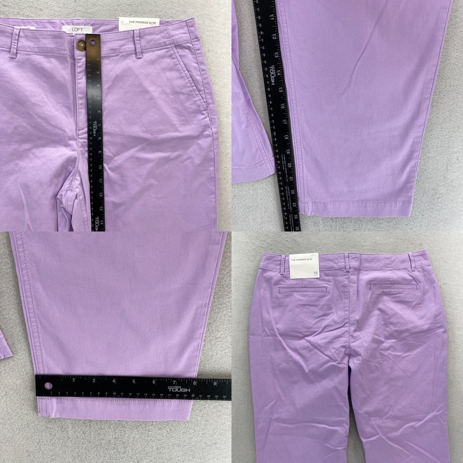 Loft LOFT Monroe Slim Chino Pants Women's 16P Purple Stretch Casual Preppy Travel NWT Size 25" / US 0 / IT 36 - 8 Thumbnail