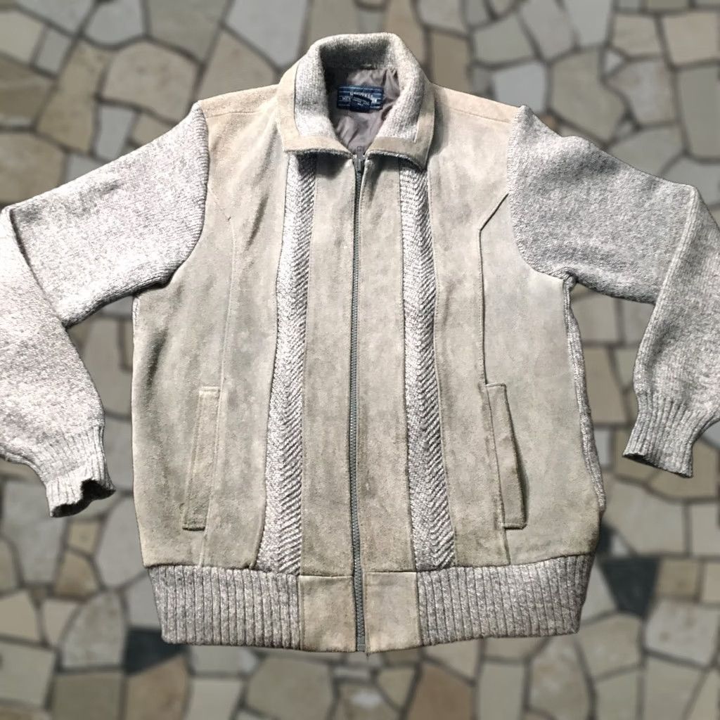 Vintage VINTAGE Collection Suede Leather Jacket Mens Large Gray 80s Bomber Jacket Mervyns Collection Mens Size US L / EU 52-54 / 3 - 1 Thumbnail