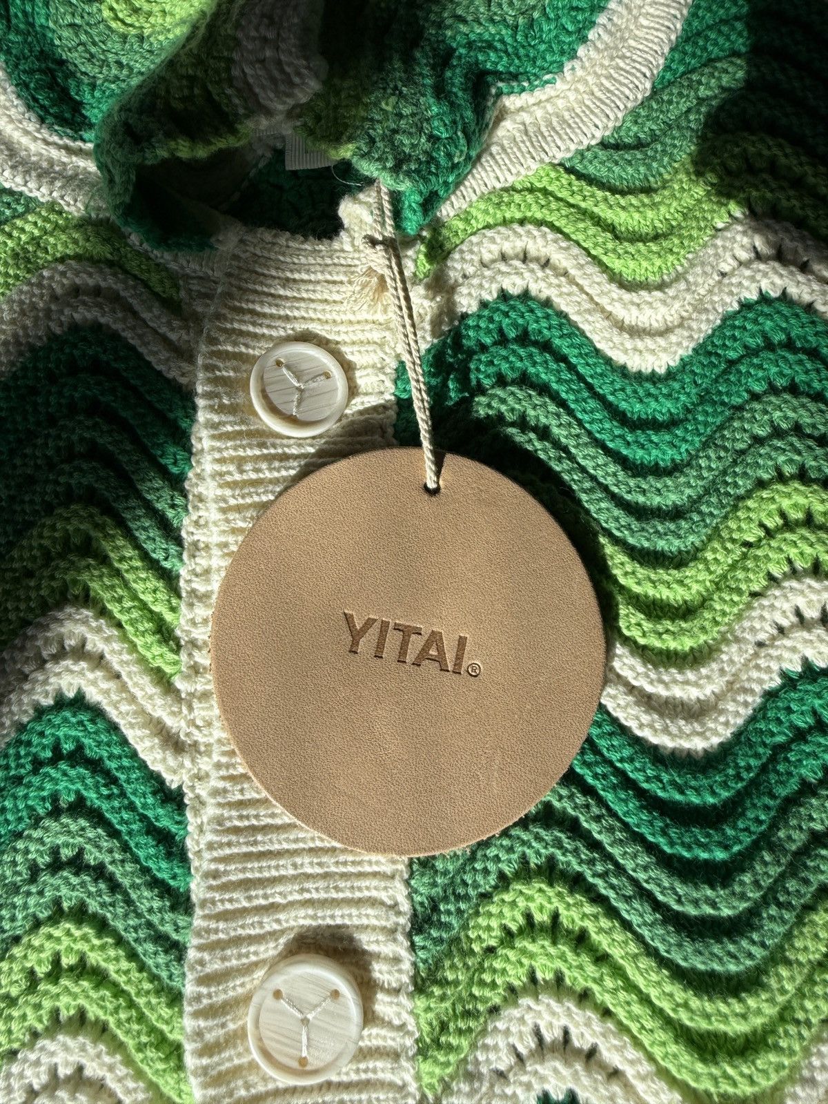 YITAI Yitai Emerald Crotchet Knit Button Up Size US M / EU 48-50 / 2 - 2 Thumbnail