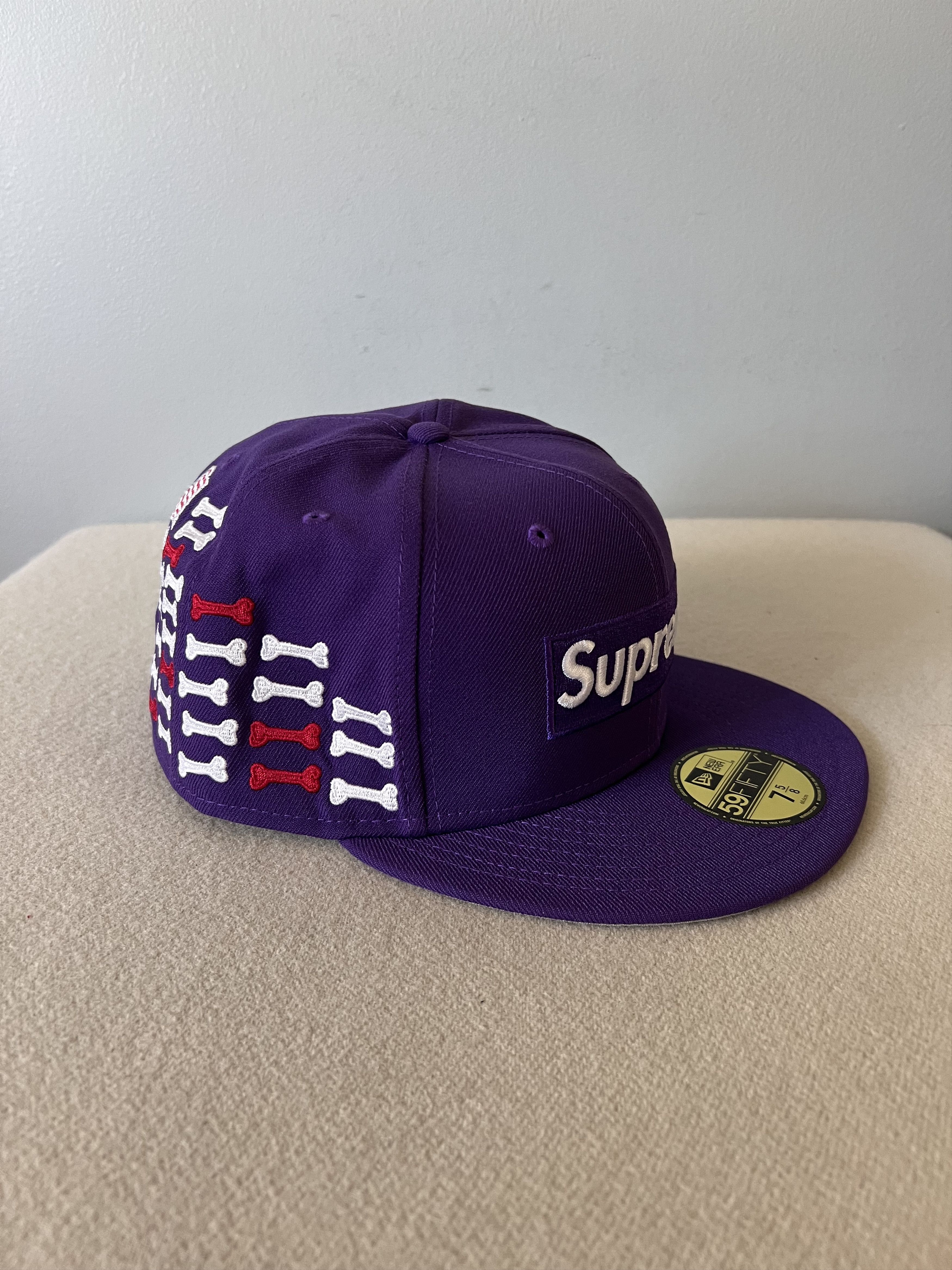 Supreme®/Ebbets® S Logo Fitted 7 5/8 NWT Supreme Ebbets Field Flannels Gray Wool S Logo Fitted Hat