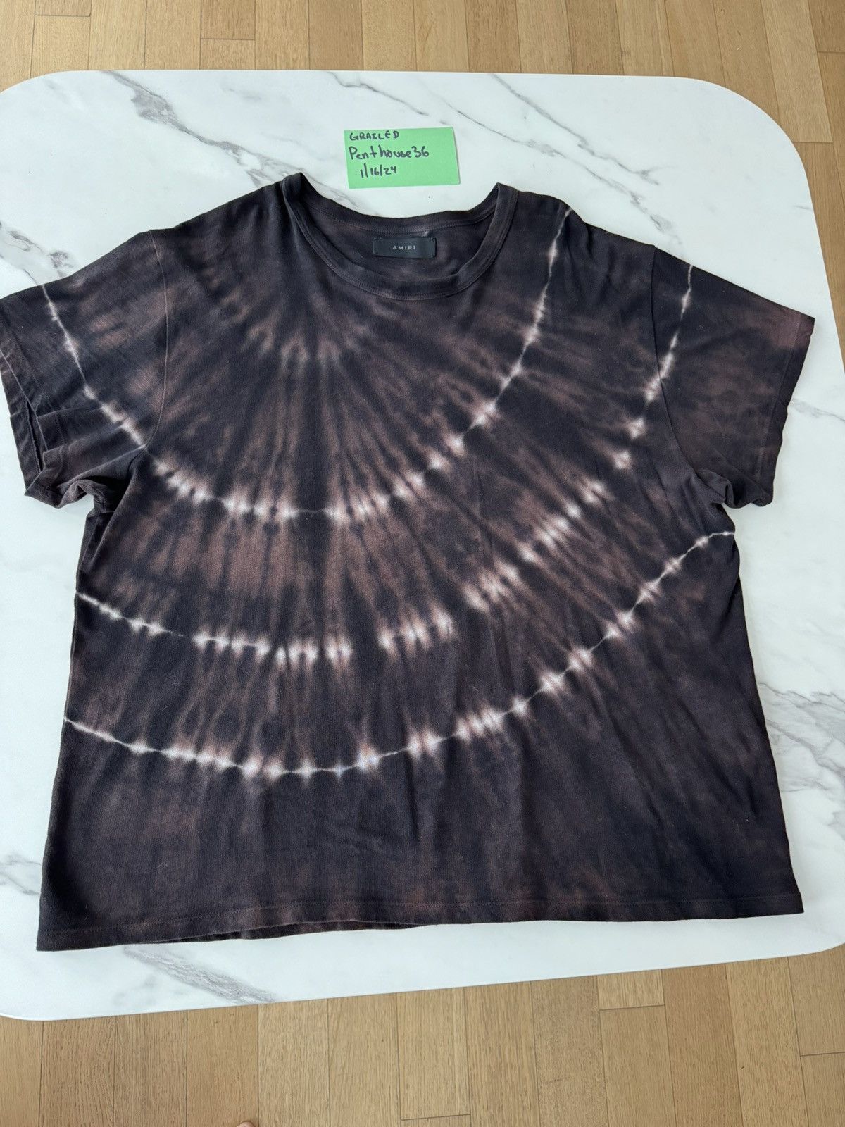 image of Amiri Exclusive Tie Dye Tee in Brown, Men's (Size 2XL)