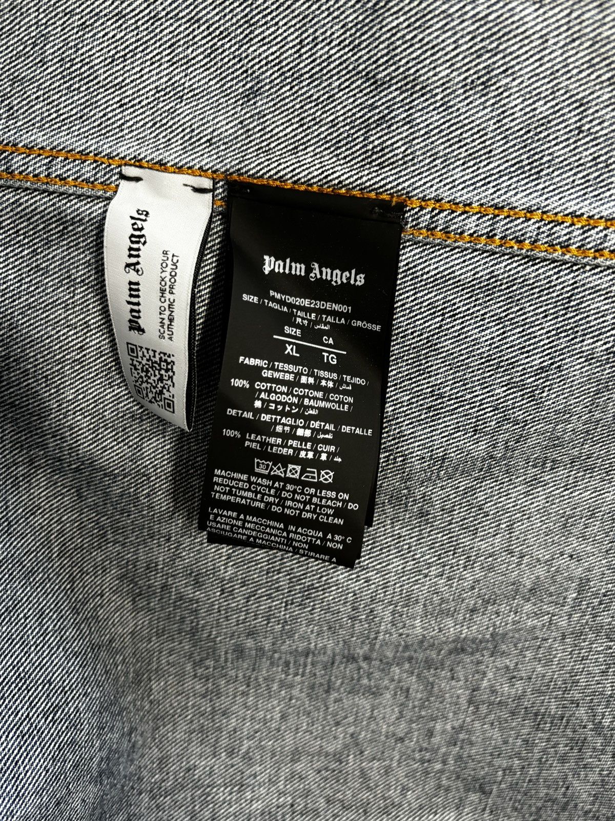 Palm Angels PALMITY ALLOVER LASER DENIM SHIRT Size US XL / EU 56 / 4 - 5 Thumbnail