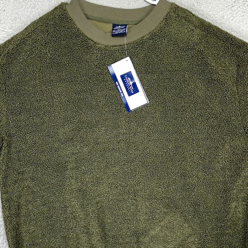 Vintage Charles River Apparel Sweatshirt Mens XL Green Crew Neck Fleece Shearling Pullover NEW Size US XL / EU 56 / 4 - 2 Thumbnail