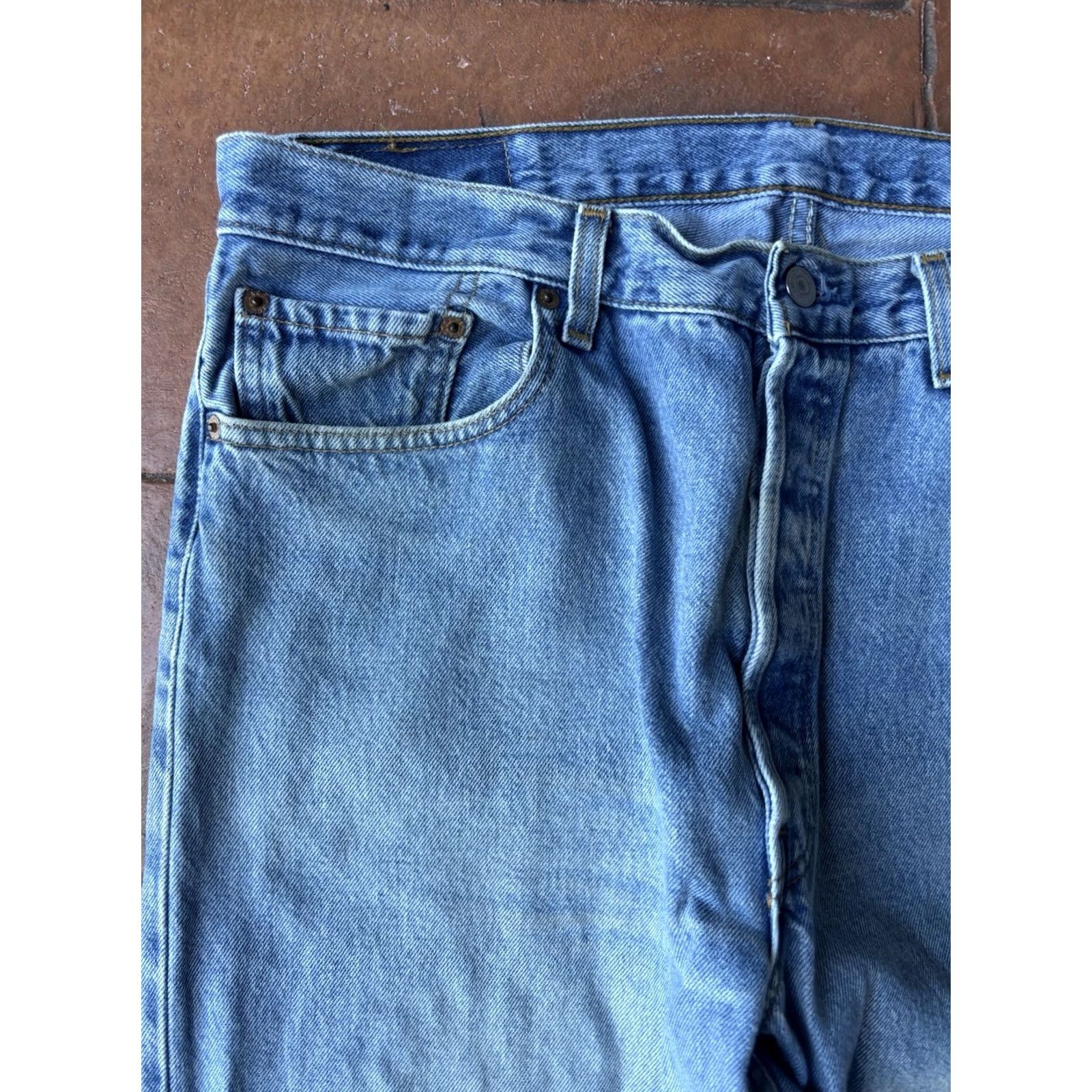 Levi's Vintage 90s Levi'S 501 XX Jeans 38x32 Blue Denim - Mid Rise - Button Details - Style - Distressed - USA Size US 38 / EU 54 - 4 Thumbnail