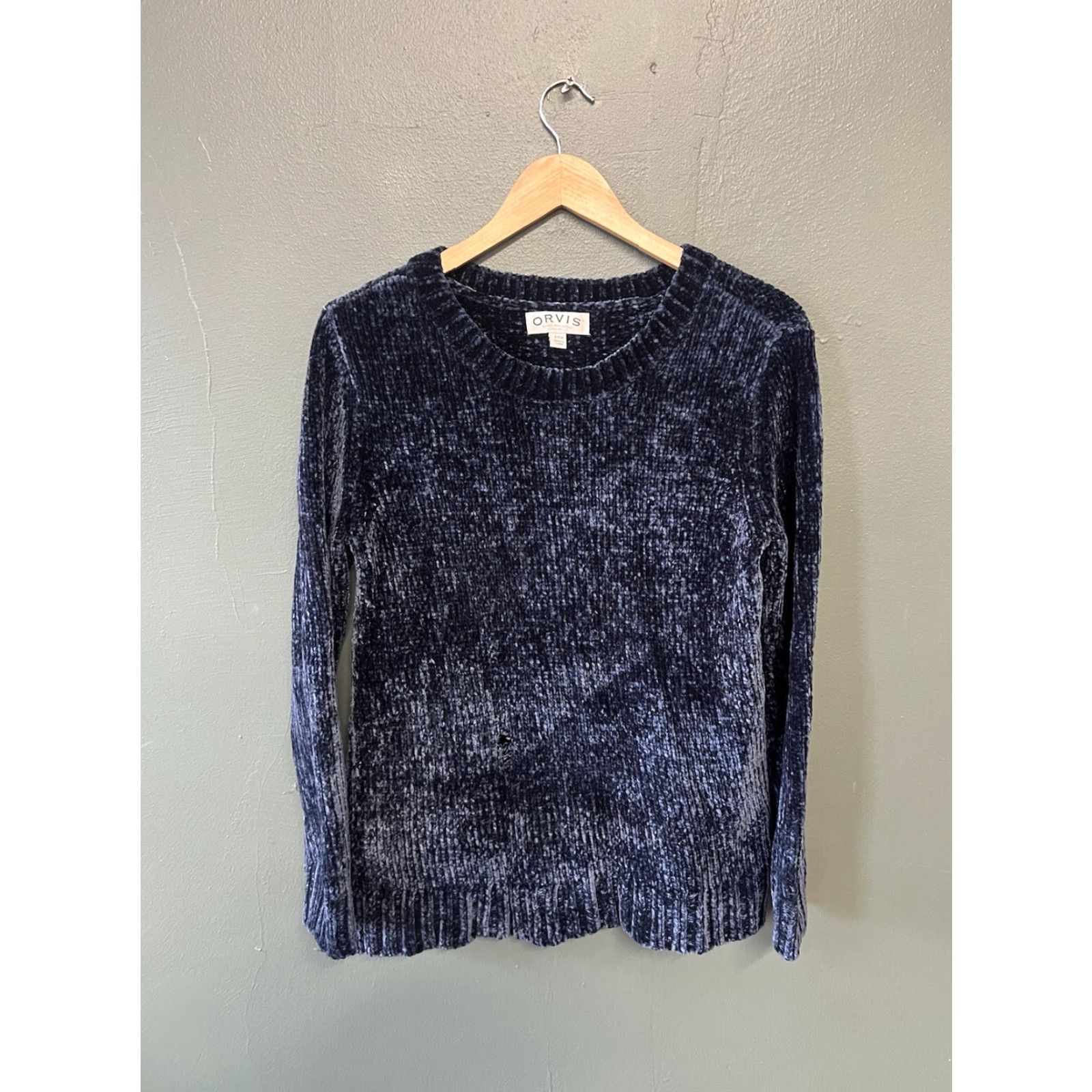 Orvis Orvis Womens Velour Sweatshirt Blue Long Sleeve Pullover Crew Neck Size Small Size S / US 4 / IT 40 - 2 Thumbnail