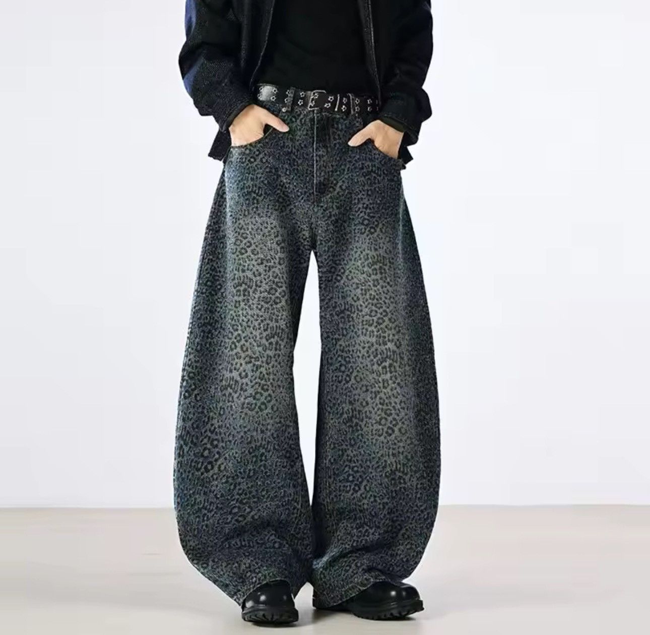 Other Leopard Baggy Gradient Drip Streetwear Loose Jeans Pants Size US 30 / EU 46 - 6 Thumbnail
