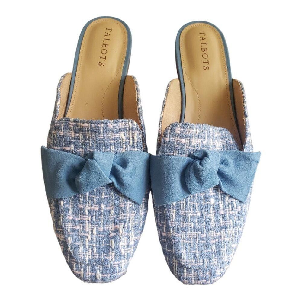 Designer SH132 Talbots STELLA WOVEN TWEED MULES 9.5 Size US 9.5 / IT 39.5 - 1 Thumbnail