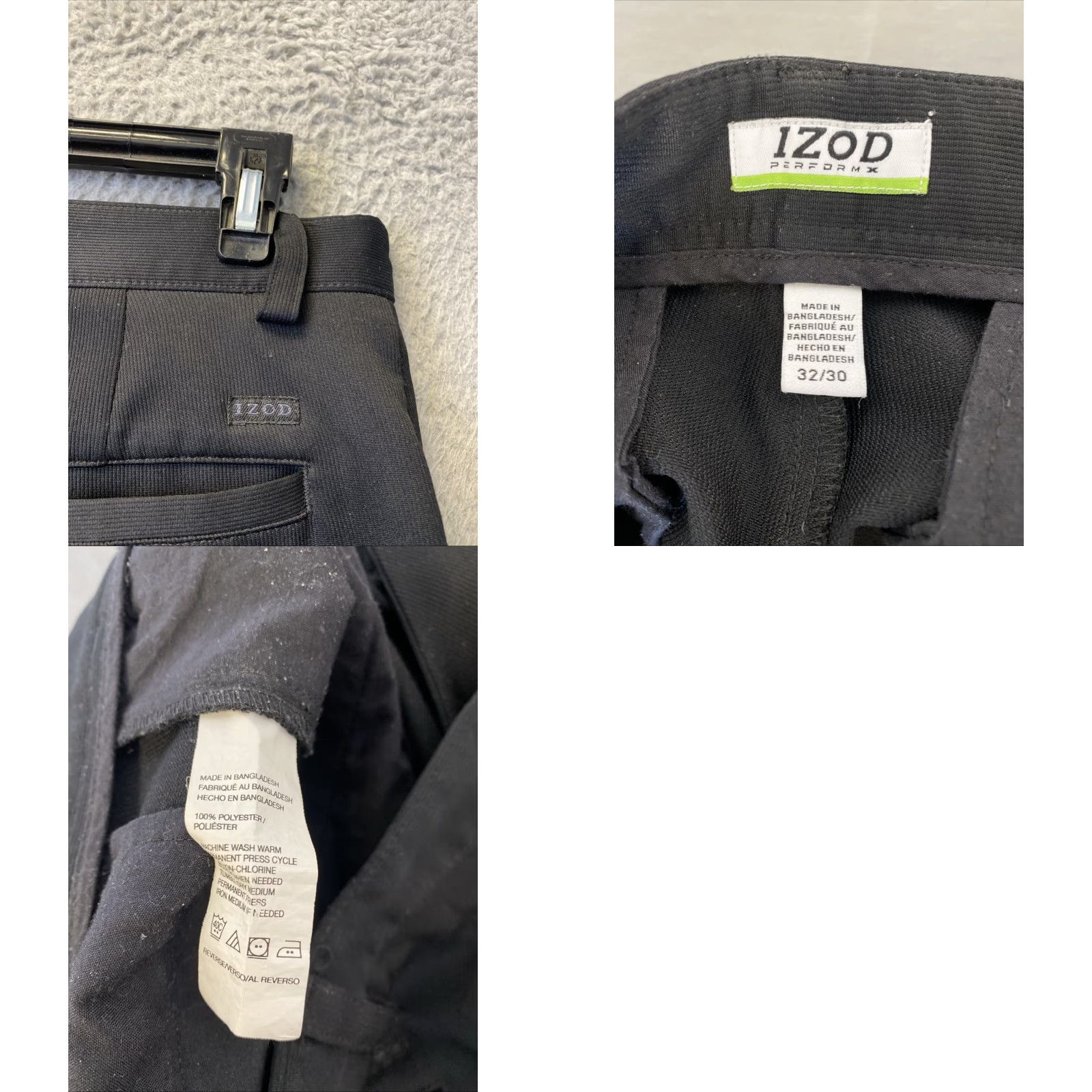 Izod IZOD Men's Golf Pants 32x30 Black Casual Lightweight Regular Straight Size US 32 / EU 48 - 8 Thumbnail