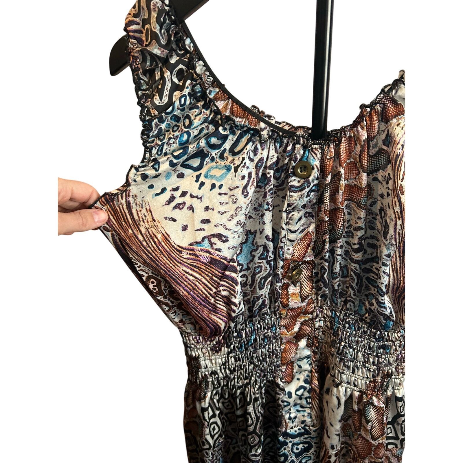 Other Lapis Animal Print Dress Multi M Y2K Patchwork Smocked Size M / US 6-8 / IT 42-44 - 7 Thumbnail