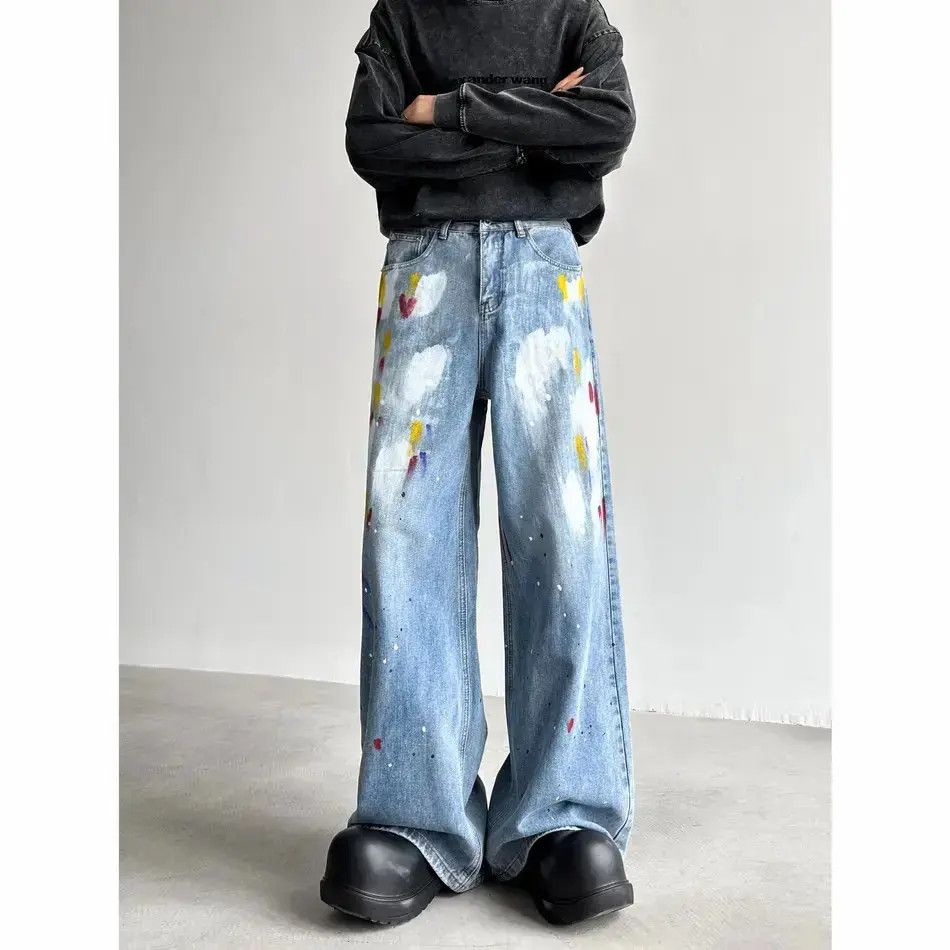 Japanese Brand Retro loose straight leg wide leg jeans Size US 32 / EU 48 - 5 Thumbnail