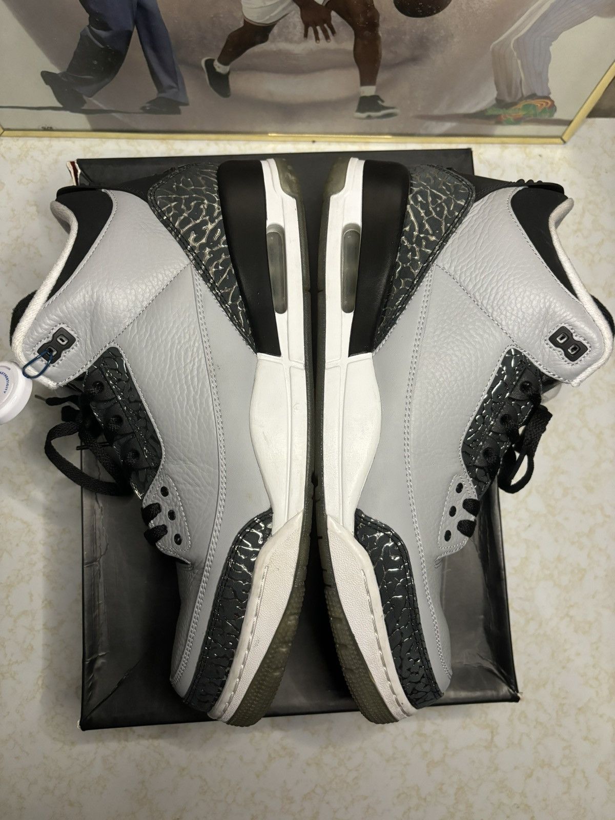 Jordan Brand Air Jordan 3 Retro Wolf Grey 2014 Size US 13 / EU 46 - 4 Thumbnail