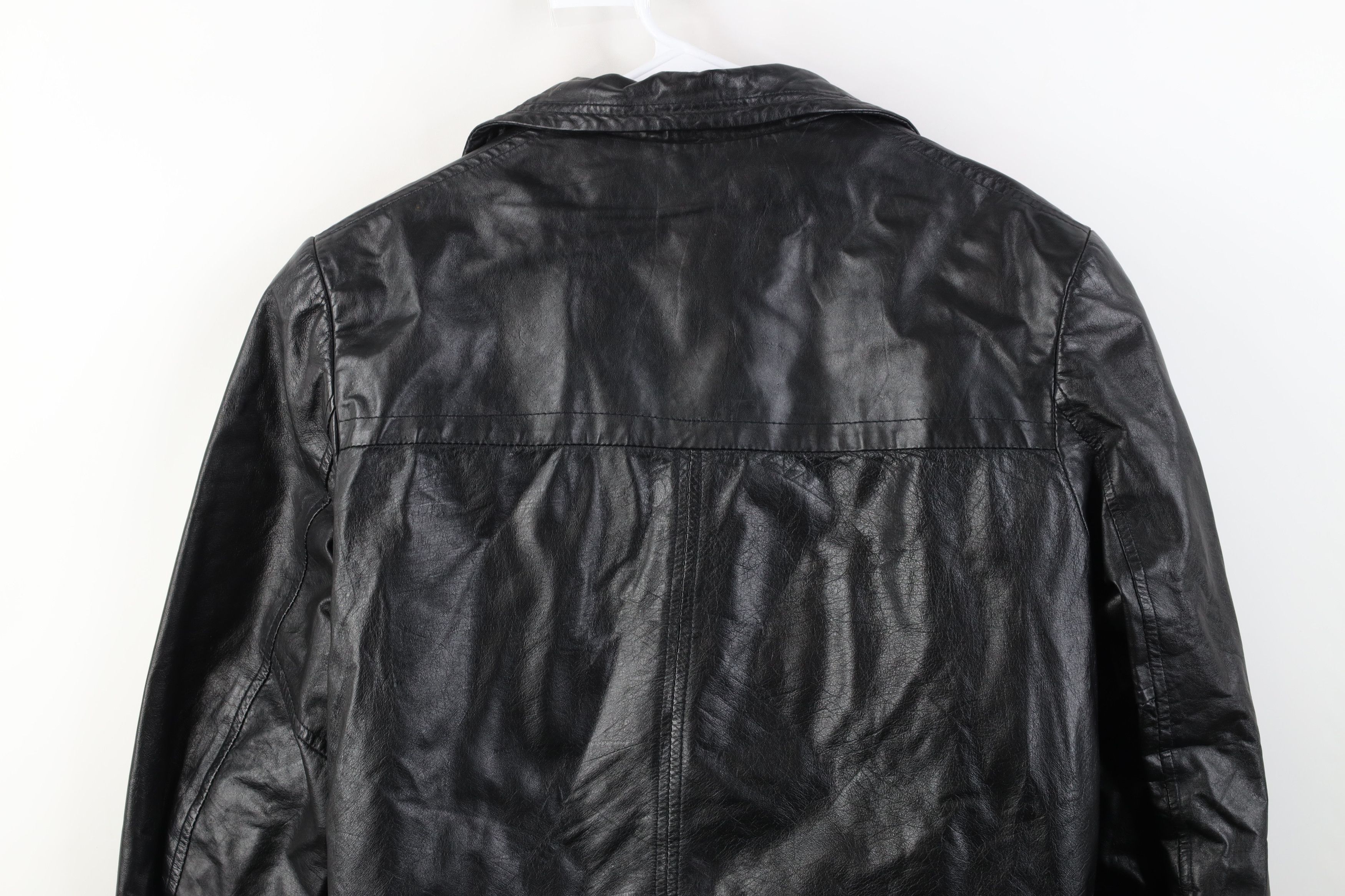 Vintage Vintage 70s Streetwear Lined Full Button Leather Jacket Size US L / EU 52-54 / 3 - 16 Thumbnail