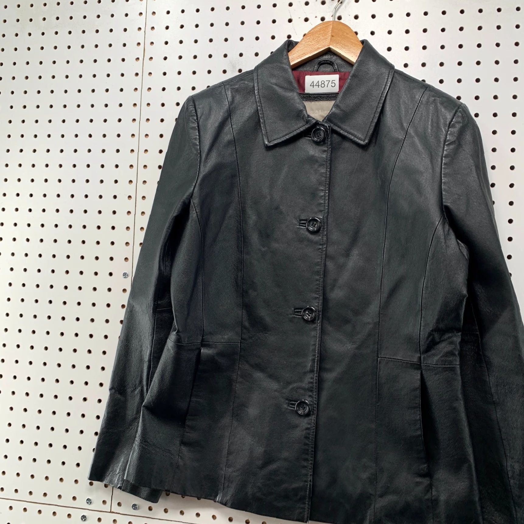 Croft & Barrow VINTAGE Croft & Barrow Leather Jacket Womens Small Black Button Up Red Liner Casual Jacket Womens S Black Solid Leather 90s Style Mens Womens Size S / US 4 / IT 40 - 6 Thumbnail