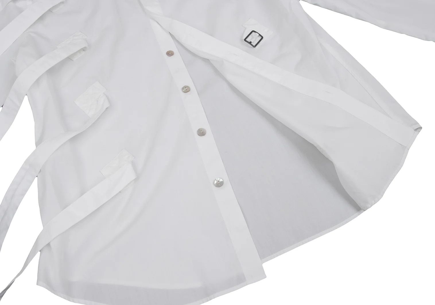 Jean Paul Gaultier Belt Design Shirt in White, Size 48 Size US M / EU 48-50 / 2 - 13 Thumbnail
