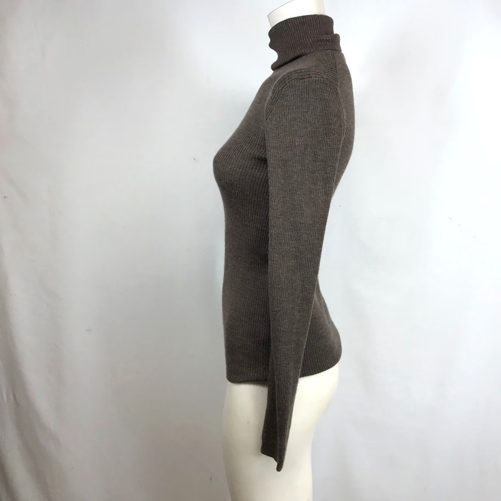 Muji Muji Sweater Knit Turtleneck Long Sleeve Top Taupe Brown Ribbed Size S Size S / US 4 / IT 40 - 7 Thumbnail